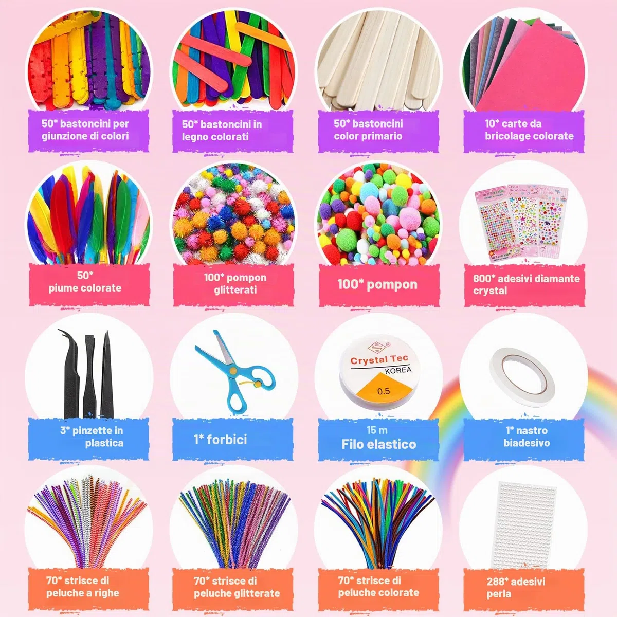JOYBOY Lavoretti Creativi per bambini Kit Artigianali Perline e Scatola di Immagazzinaggio Giocattoli educativi Regalo