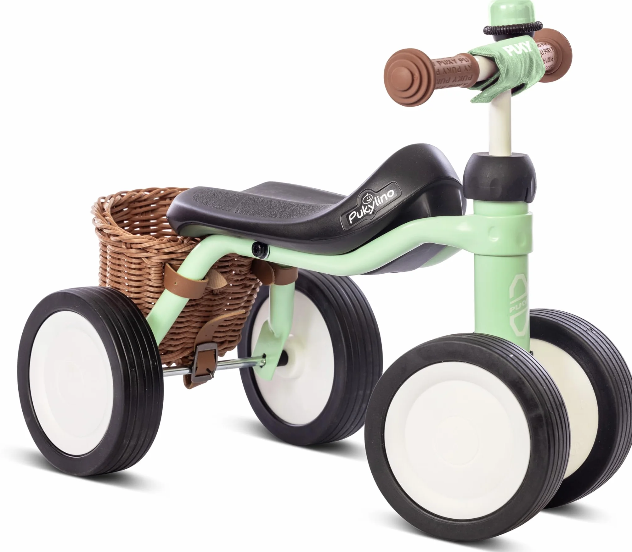 PUKY PUKYLINO BUNDLE Verde Pastello | Bici senza pedali 1 anno | Bicicletta senza pedali 1 anno | Balance bike 1 anno | Bici 1 anno con maniglie sicurezza e ruote silenziose | Rivestimento antiurto