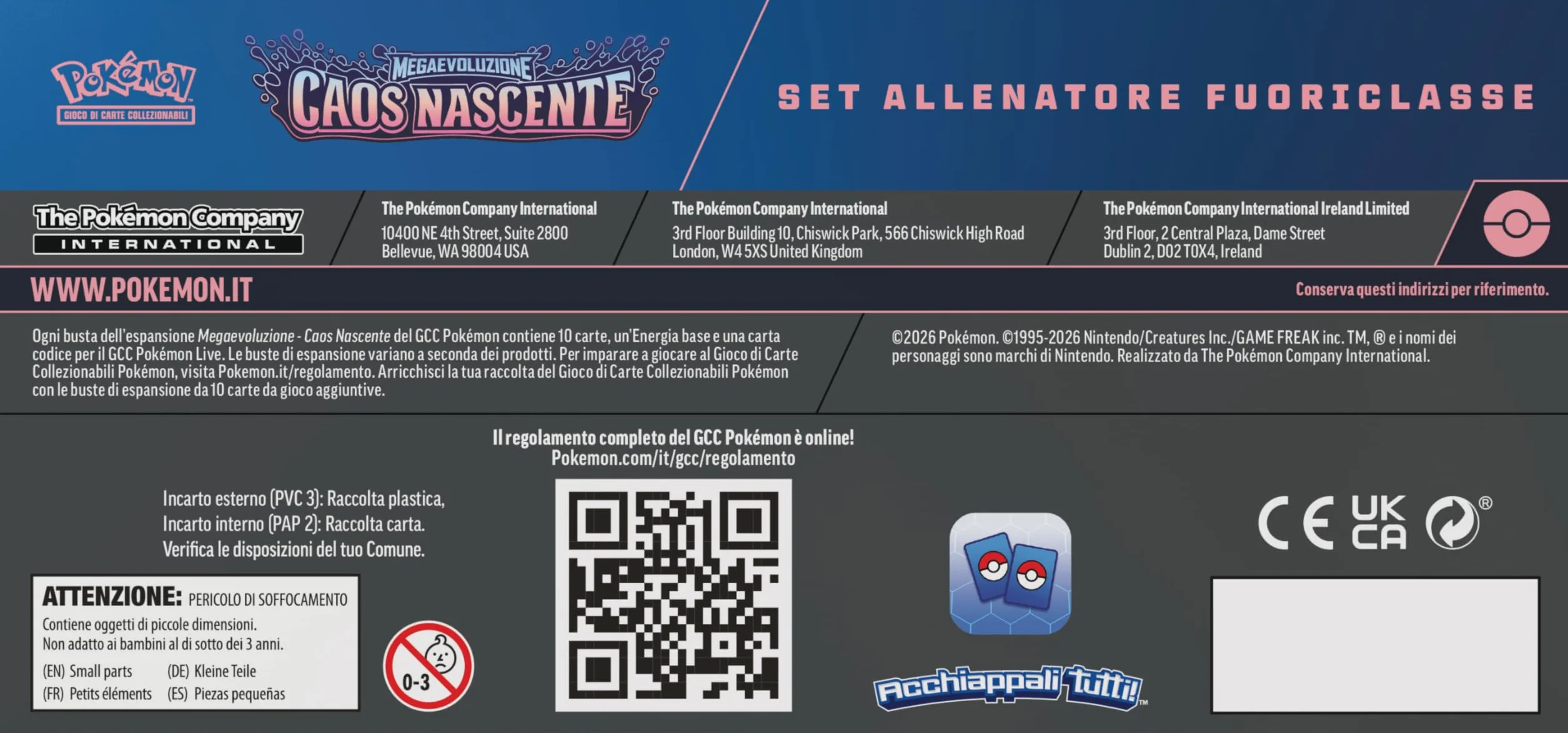 Pokémon: set Allenatore Fuoriclasse dell’espansione Megaevoluzione - Caos Nascente del GCC Pokémon (1 carta promozionale figura intera, 9 buste di espansione e accessori premium), Edizione in Italiano