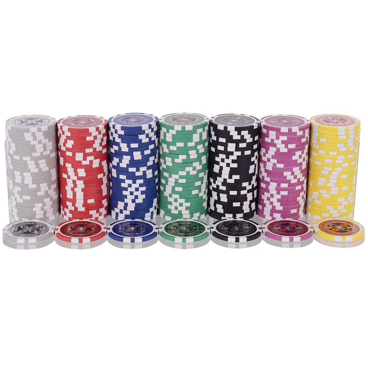 COSTWAY Poker Set 300 Chips Valigetta Alluminio Argento