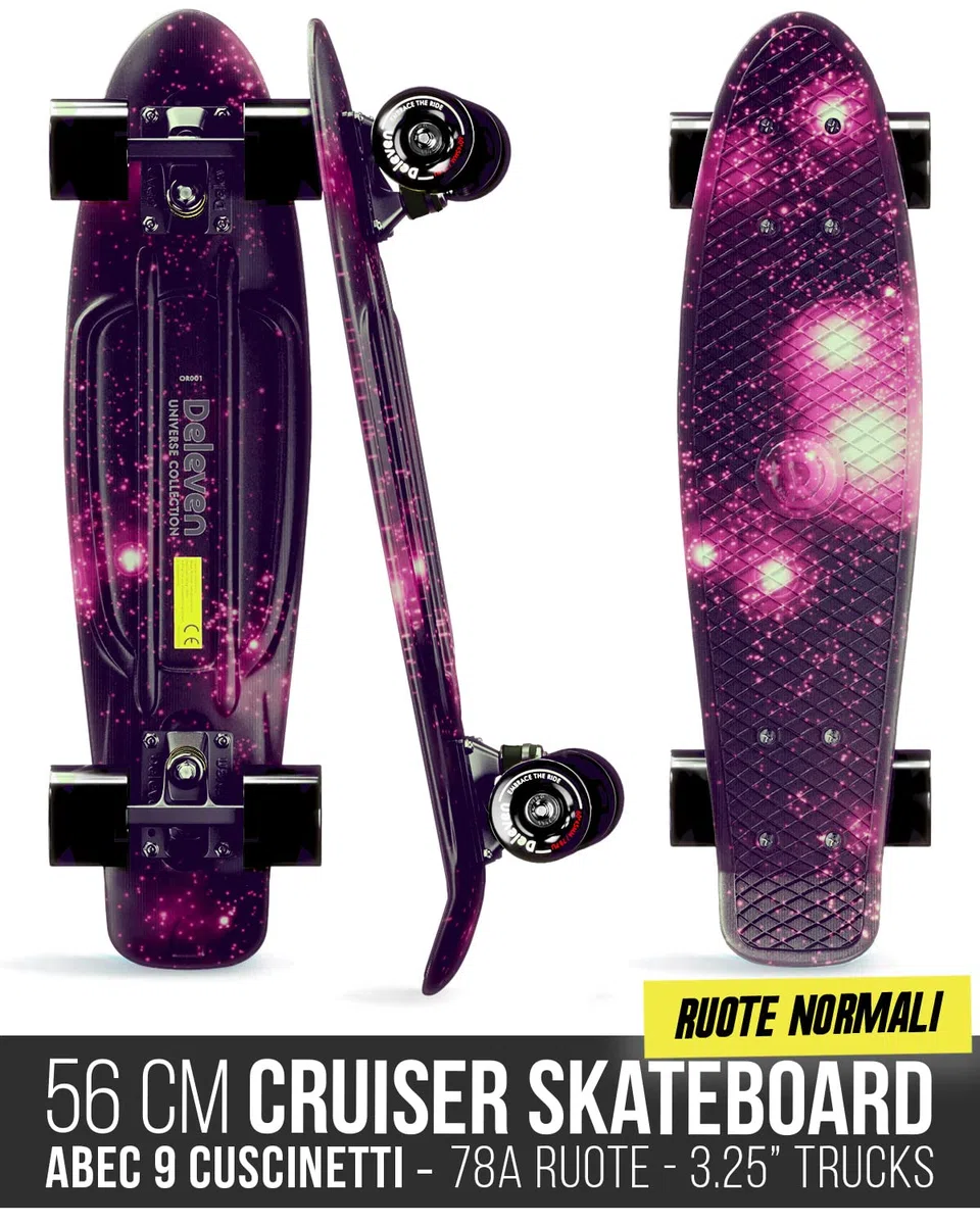 Skateboard per Bambini e Adulti - Mini Cruiser per Età 5-10 Anni