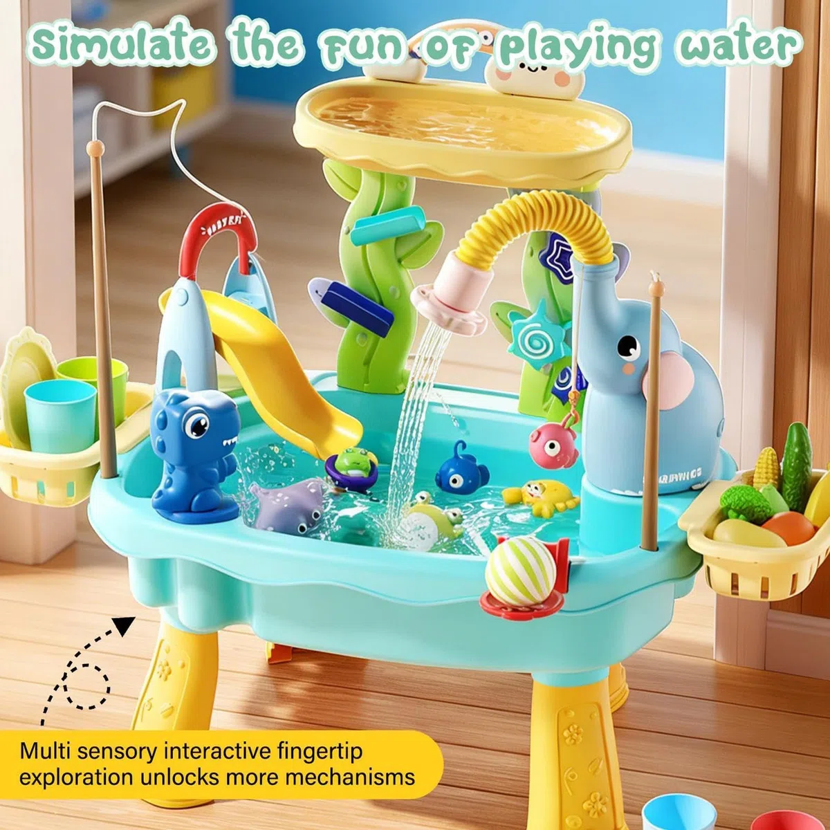 Tavolo Acqua Bimbi Giocattolo con Pompa Elettrica Giocattolo Acquatico da Esterno per Bambini Prescolari