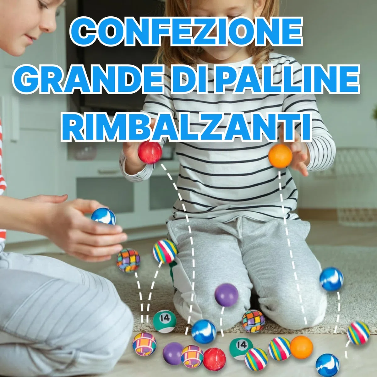 Bedwina Palline rimbalzanti sfuse – Confezione da 250 (27 mm), assortimento misto di piccole palline in gomma colorate ad alto rimbalzo, perfette come bomboniere, premi e regali per bambini