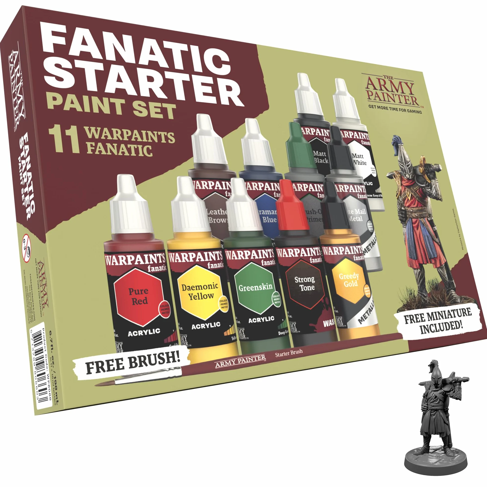 The Army Painter Warpaints Fanatic Starter Set 11 x 18ml Colori Acrilici per Miniature DnD e Warhammer