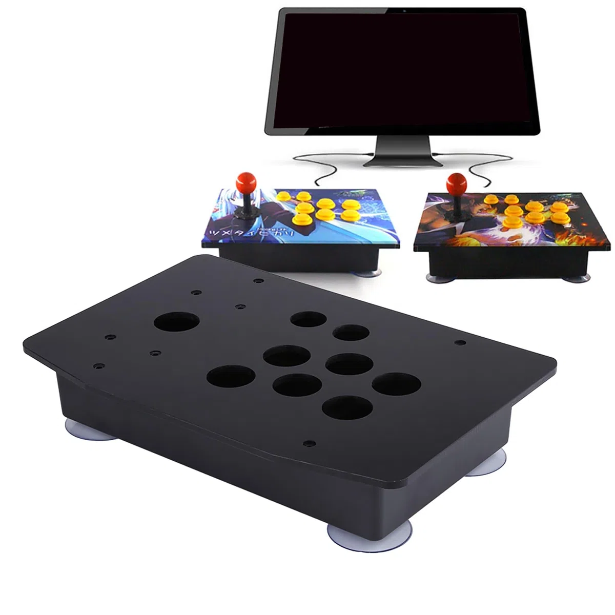 Pannello Acrilico Custodia Kit Fai da Te Ricambio per Macchine da Gioco Arcade Nero