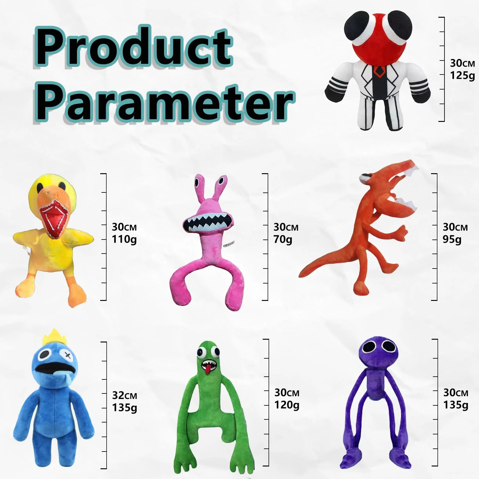 7 Pezzi Rainbow Bambole di Peluche Morbidi animali di peluche Regali per gli appassionati di giochi per il compleanno di Natale