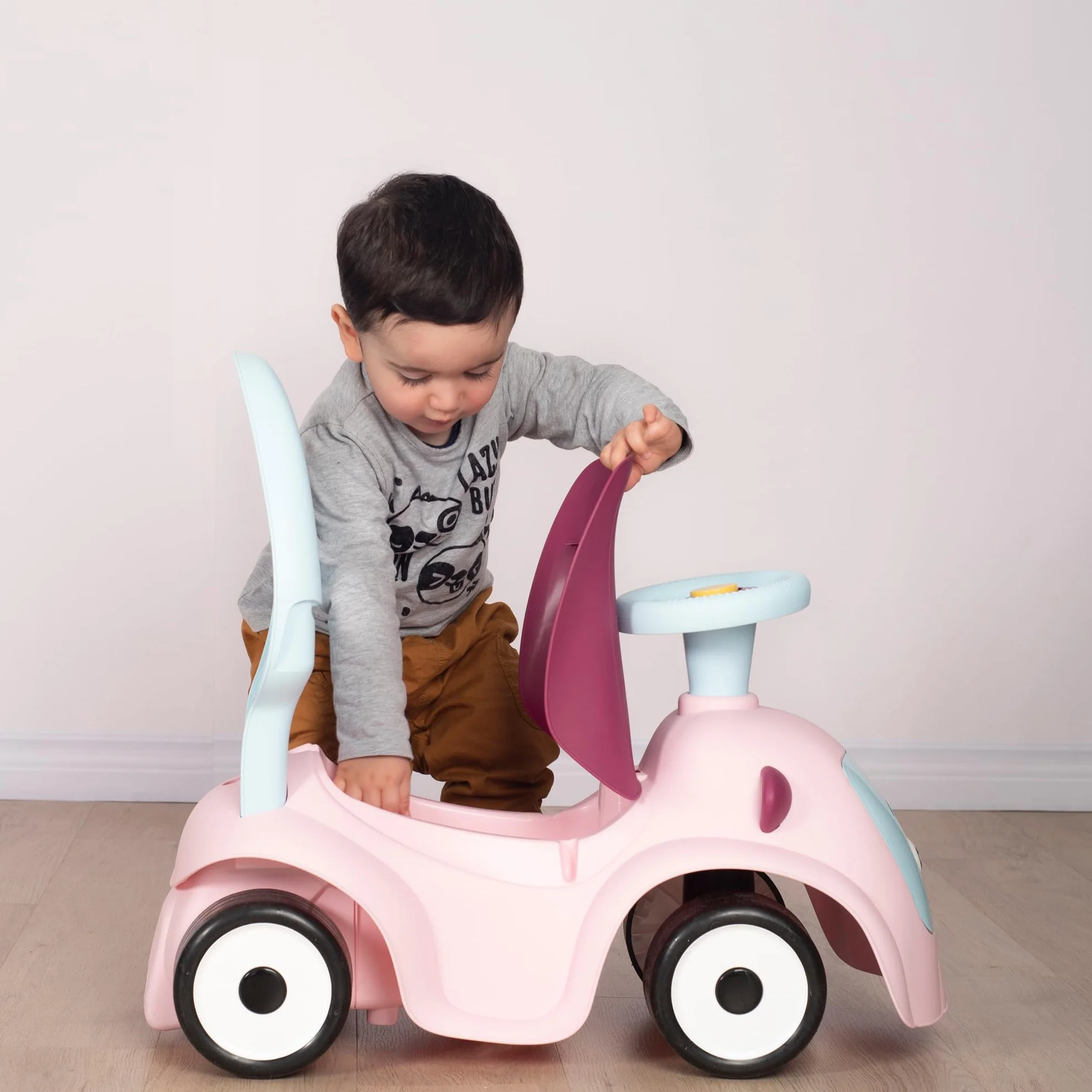 Smoby- Maestro Baby Balade Pink,7600720305, +6 Mesi, Colore Rosa, Evolutivo, Primipassi, Ruote Silenziose
