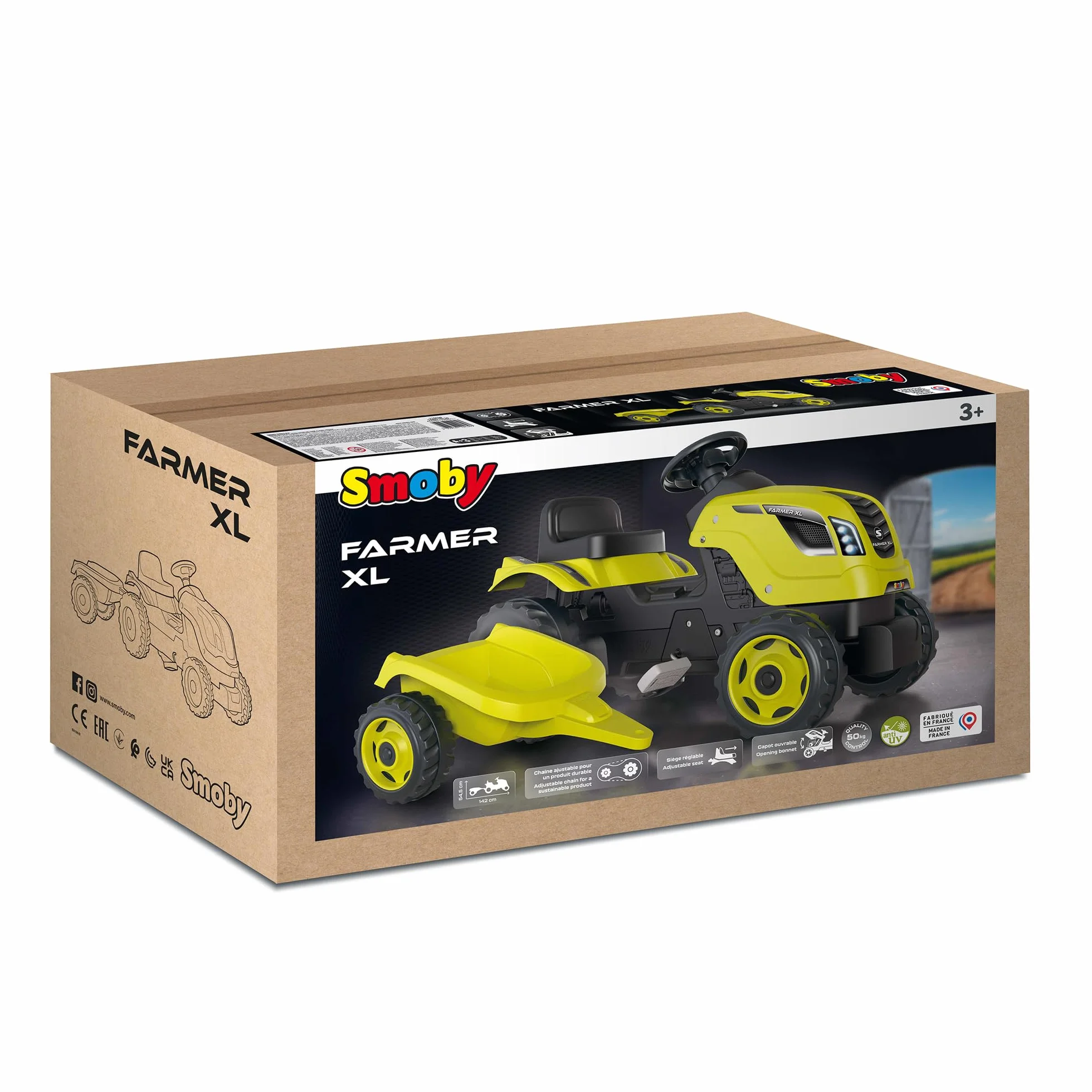 Smoby Trattore Farmer XL zielony + 3 lata