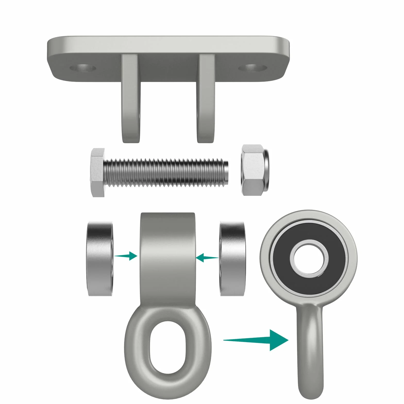 BETOOLL Ganci per Altalena con Cuscinetti, Kit Pesante per Altalena da Veranda per Appendere per Parco Giochi all'aperto, Albero, Montaggio a Soffitto per Interni, Staffe, Ganci per Amaca da Yoga