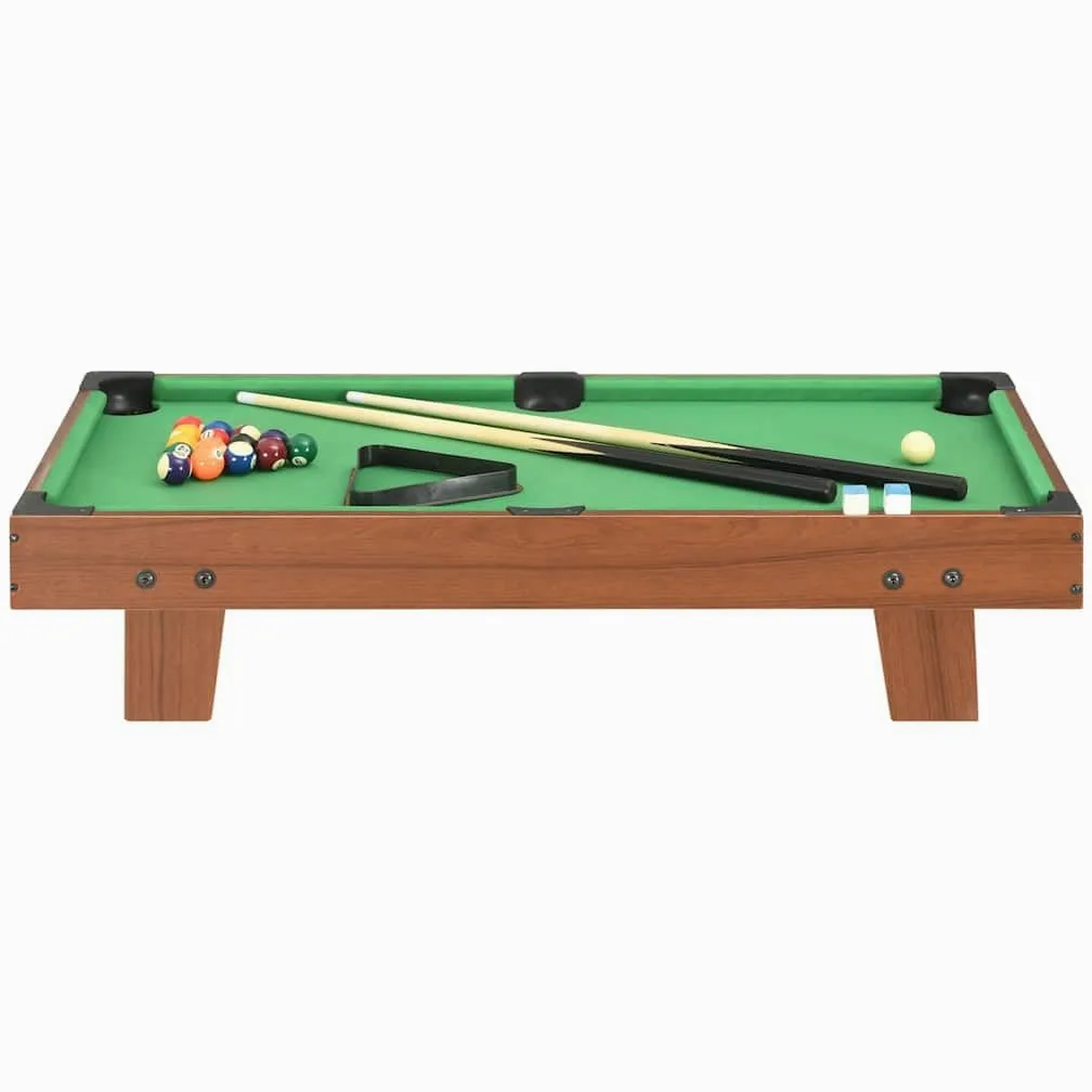 Generico Mini Tavolo da Biliardo 3 Piedi 92x52x19 cm Marrone Verde,Articoli Sportivi,Giochi al Coperto,Biliardi,Tavoli da biliardo-91947