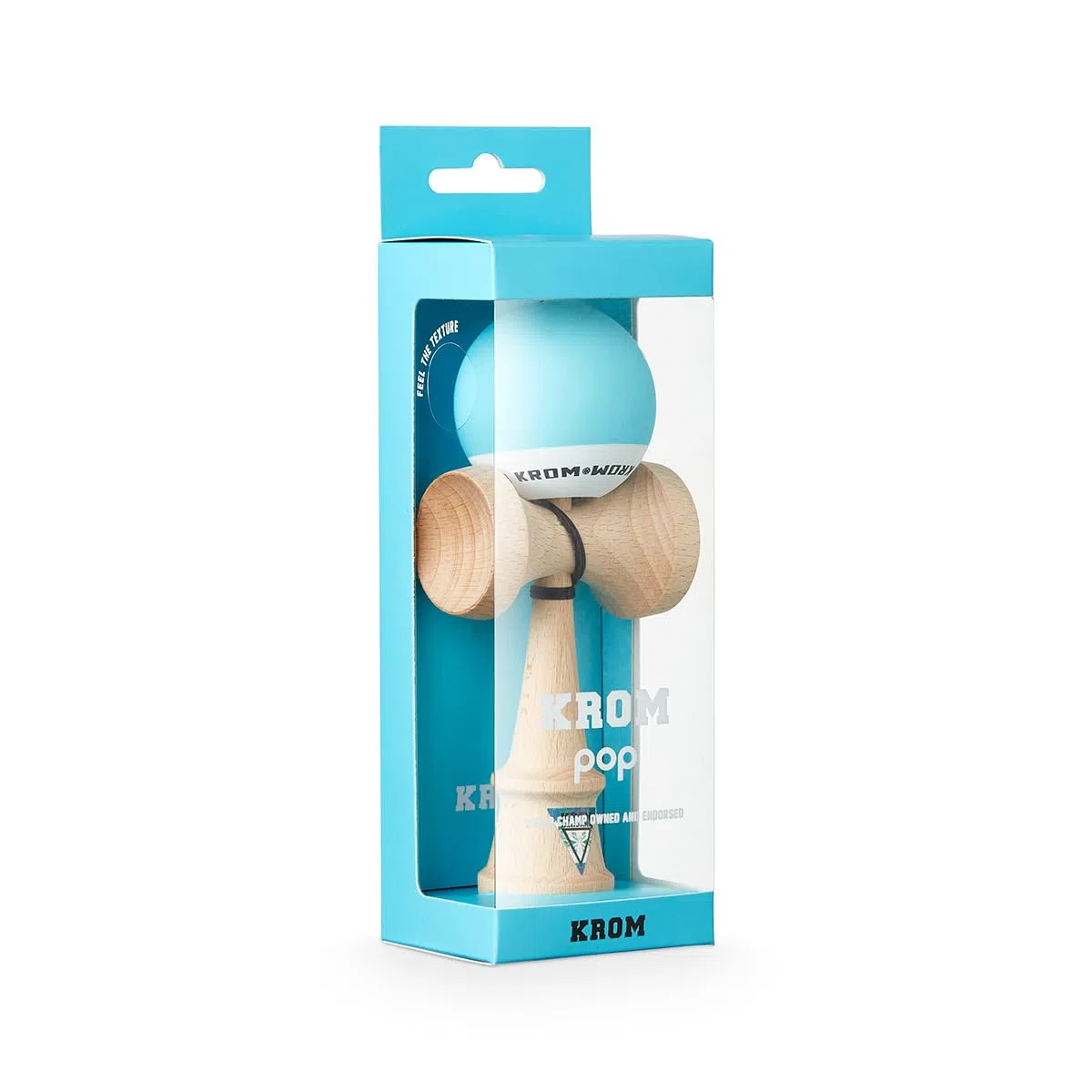 KROM Kendama Gioco - Pop Azzurro - Equilibrio impeccabile - Abilità Cognitive migliorate - Equilibrio, riflessi e creatività migliorati - Modello Kendama PRO Fatto per Principianti e Professionisti.