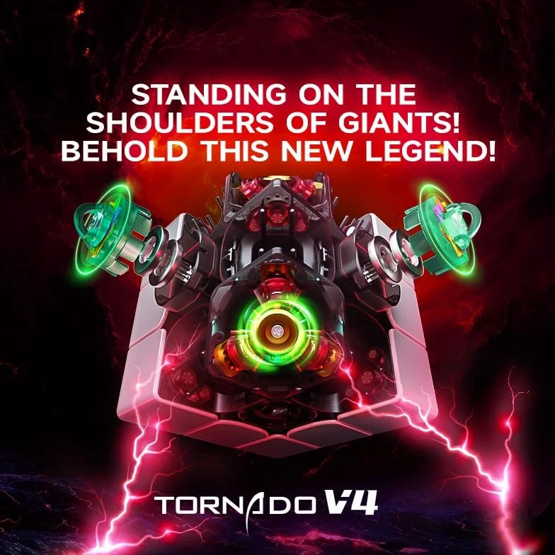 Bukefuno QY Tornado V4 MagLev UV 3 x 3 Cubo magico Tornado V4M 2024 puzzle senza adesivo
