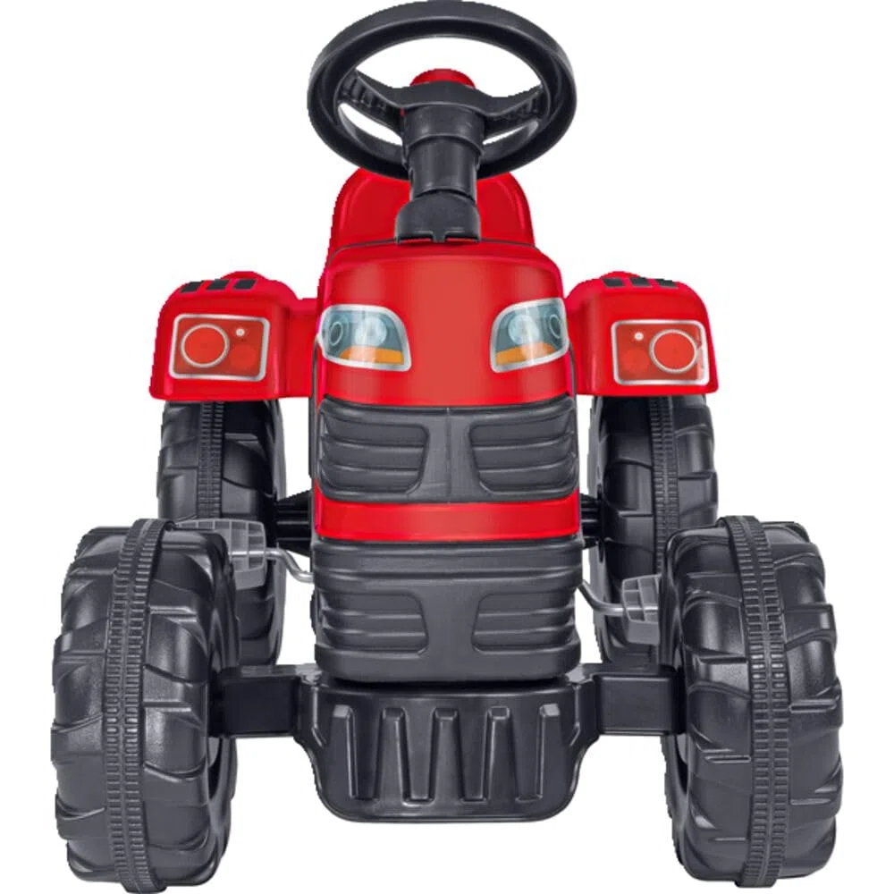 DOLU Trattore Rosso a Pedali per Bambini con Rimorchio Removibile 144x52x45 cm