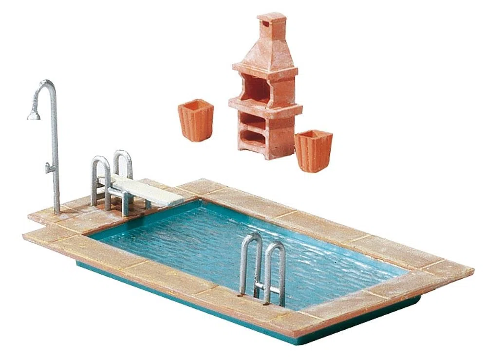 Faller Modellismo ferroviario Piscina Casetta Giardino scala H0