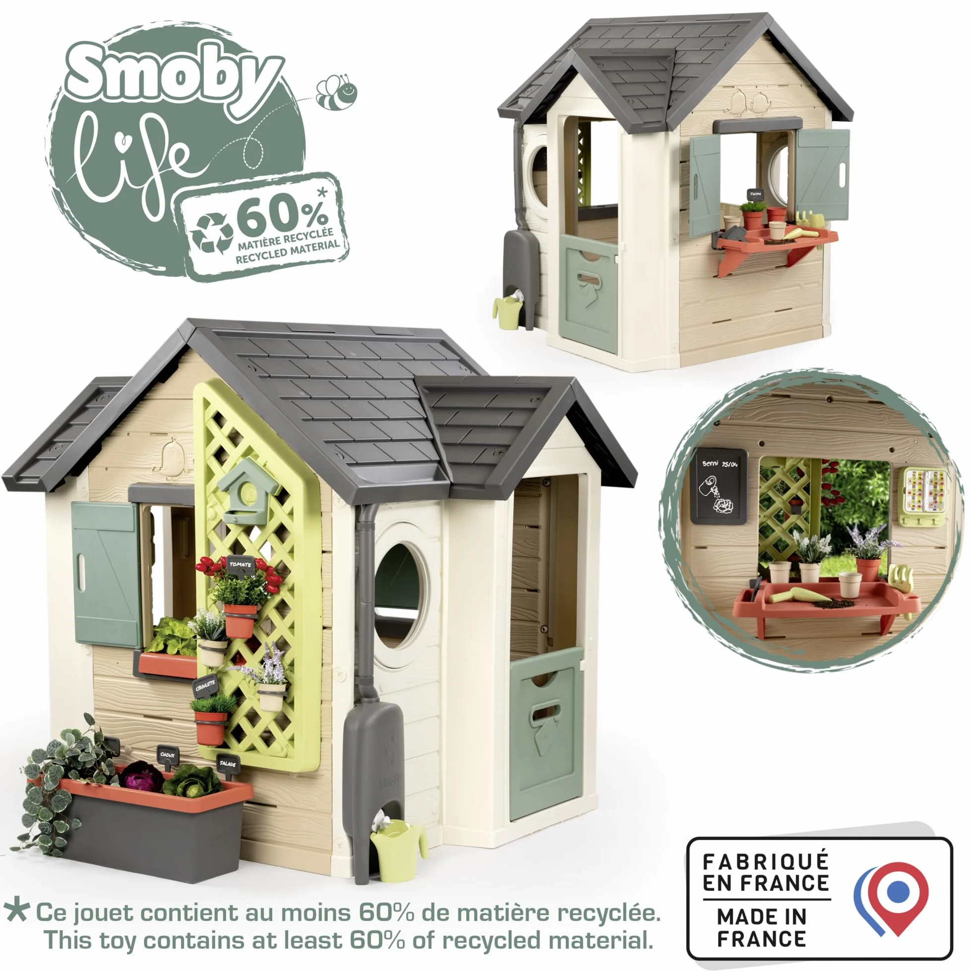 Smoby Life - Garden House, a tema Giardinaggio, con plastica riciclata, per bambini dai 2 anni, 7600810408