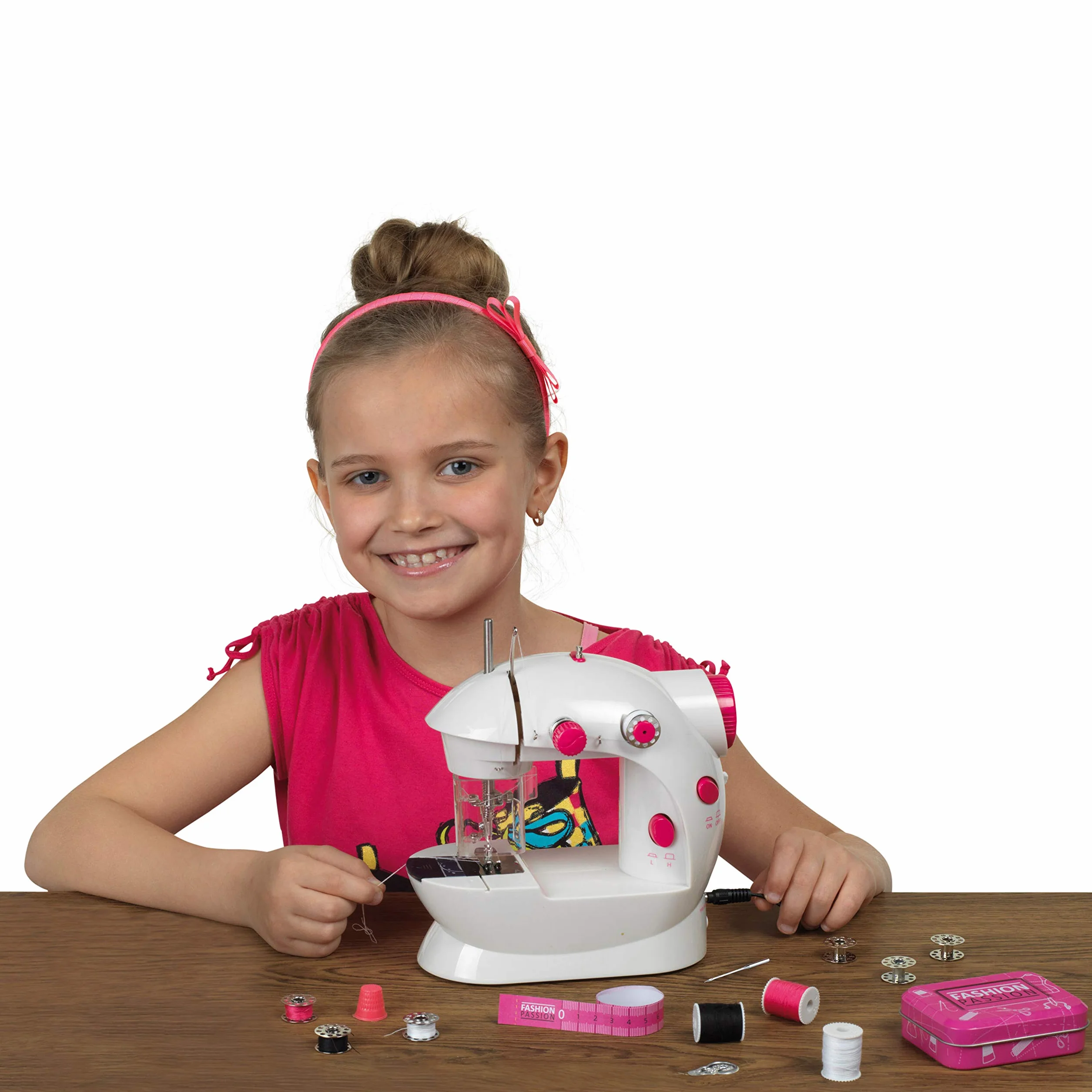 Theo Klein 7901 Macchina da cucire per bambini Fashion Passion, Con pedale, 2 livelli di velocità e tanti accessori, Giocattolo per bambini a partire dagli 8 anni di età