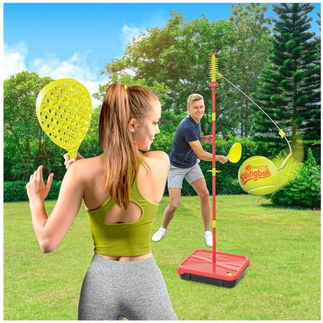 Swingball Classic all Surface, Rosso e Giallo, attività all'aperto, Tutte Le superfici di Base, Vera Palla da Tennis e 2 Pipistrelli, Adatto a Tutti i 6 Anni in su