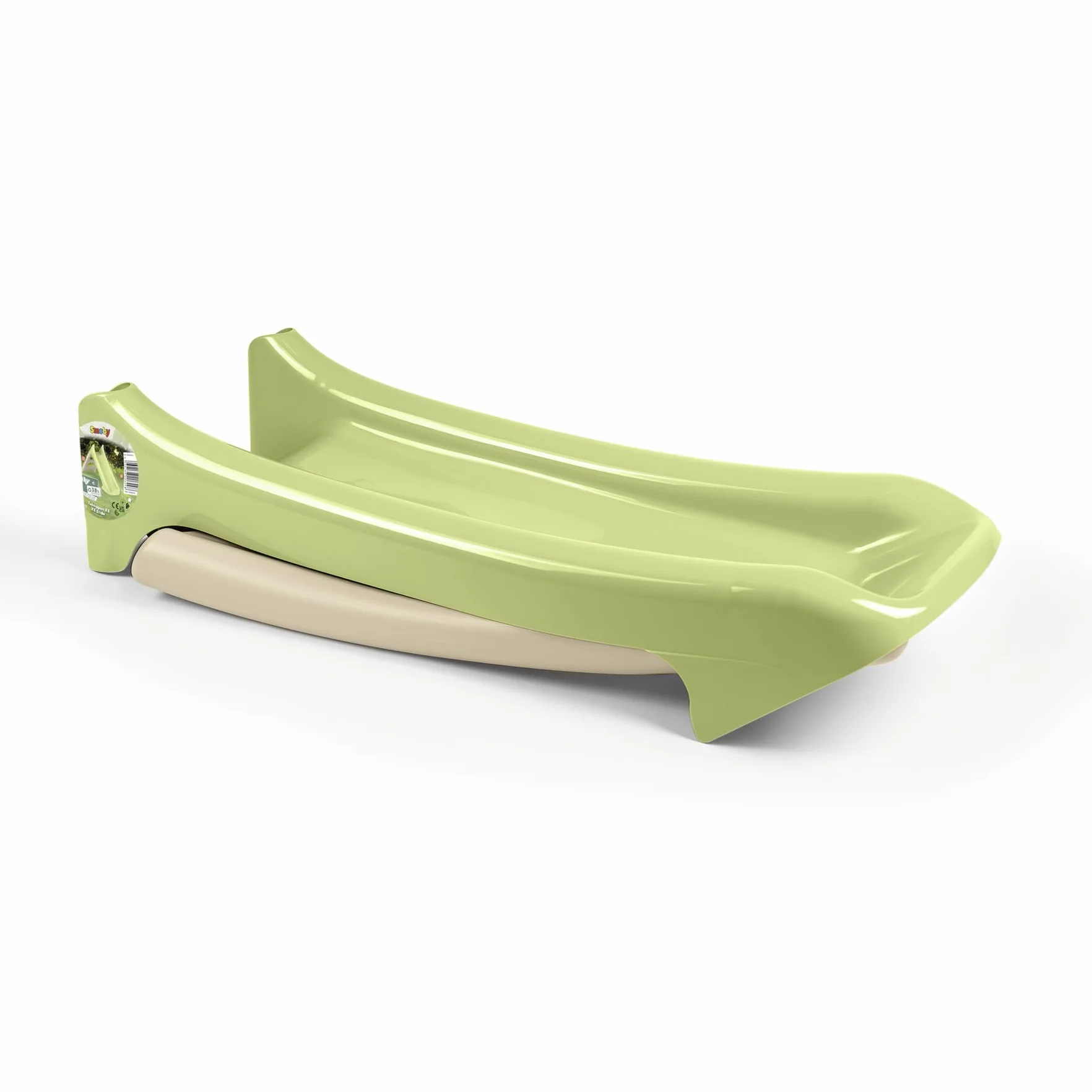 Smoby Life - Scivolo XS beige e verde, con plastica riciclata, scivolata 90 cm, con gradini antiscivolo, compatto e facile da riporre, adatto dai 2 anni, 7600820629