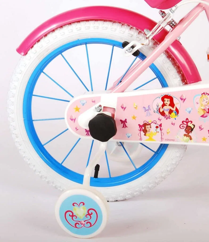 Bicicletta per bambini Disney Princess 16 pollici con cestino e portabambole