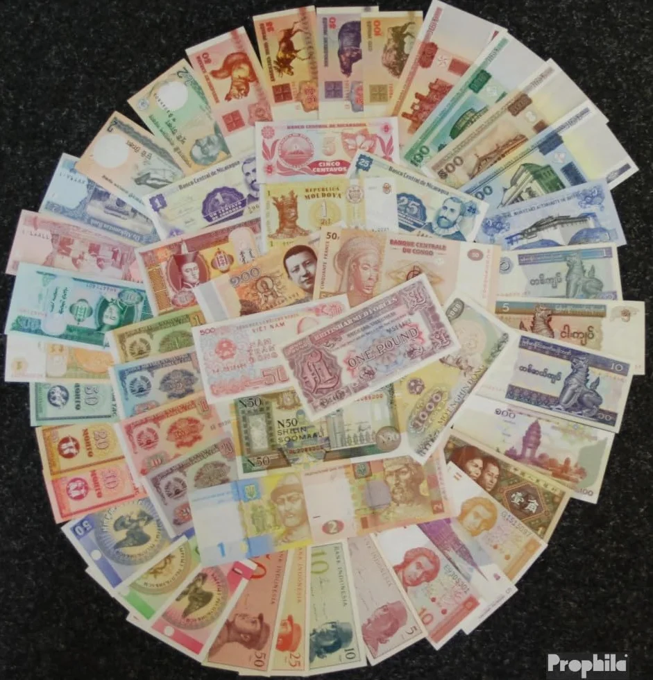 Tutto Mondo 50 Varie bankfrische Banconote Nuevo (Banconote per Collezionisti - nessun Mezzo di pagamento)