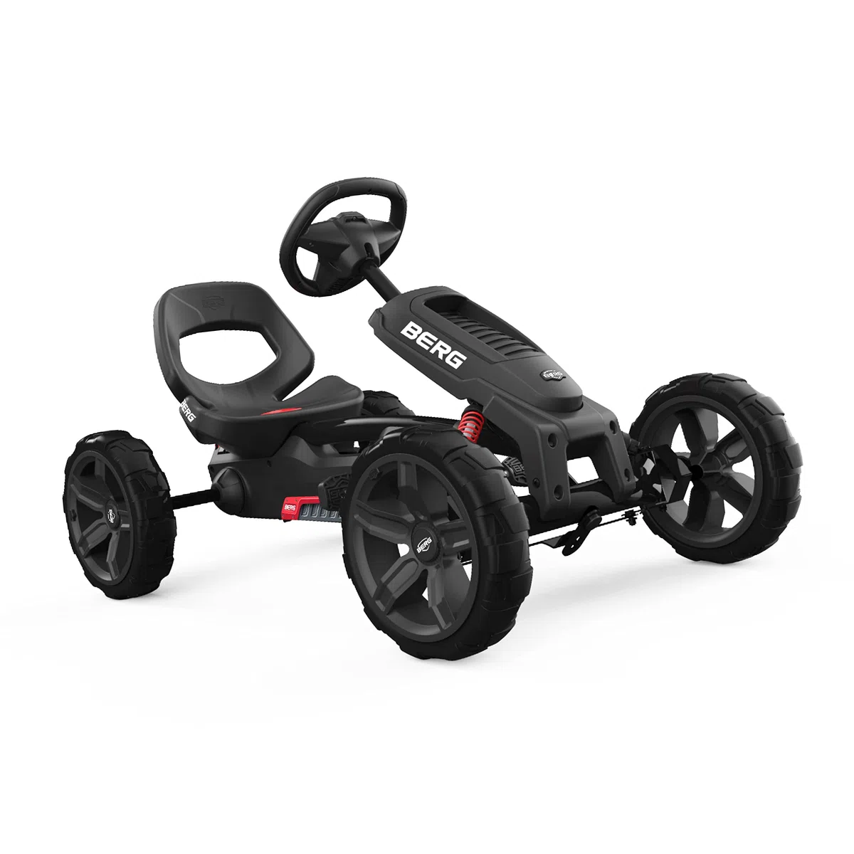 BERG Reppy Rebel Black Go-kart a pedali per bambini 2,5-6 anni Sedile regolabile Assale oscillante Ruote EVA anti-foratura Telaio leggero