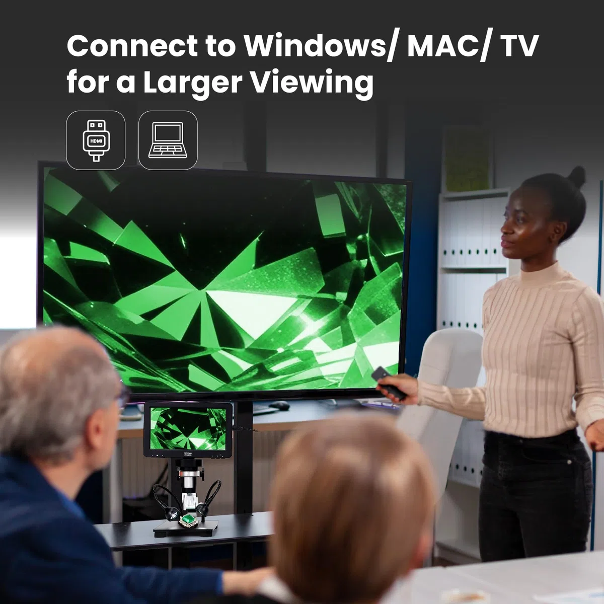 Matatastudio Microscopio digitale MT2 1200X HDMI con schermo IPS HD da 7'', Microscopio di saldatura con lente d'ingrandimento per monete 1080P per bambini e adulti, 10 luci LED, compatibile con