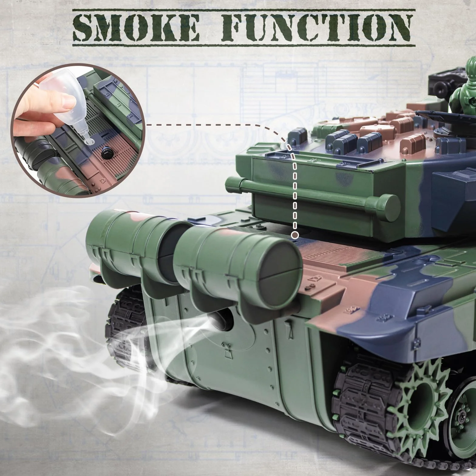 Carro Armato Telecomandato T90 1:18, Serbatoio Telecomandato Sparo BB, Fumo, Suoni e Luci Realistici, 2.4GHz Carro Armato Radiocomandato, Remote Control Tank Giocattolo Militare per Bambini e Adulti