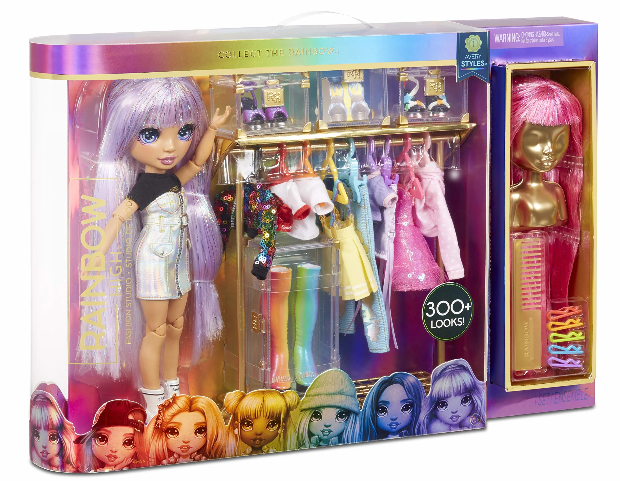 Rainbow High Fashion Studio - Bambole con Vestiti, Accessori & 2 Fantastiche Parrucche - Crea più di 300 Look