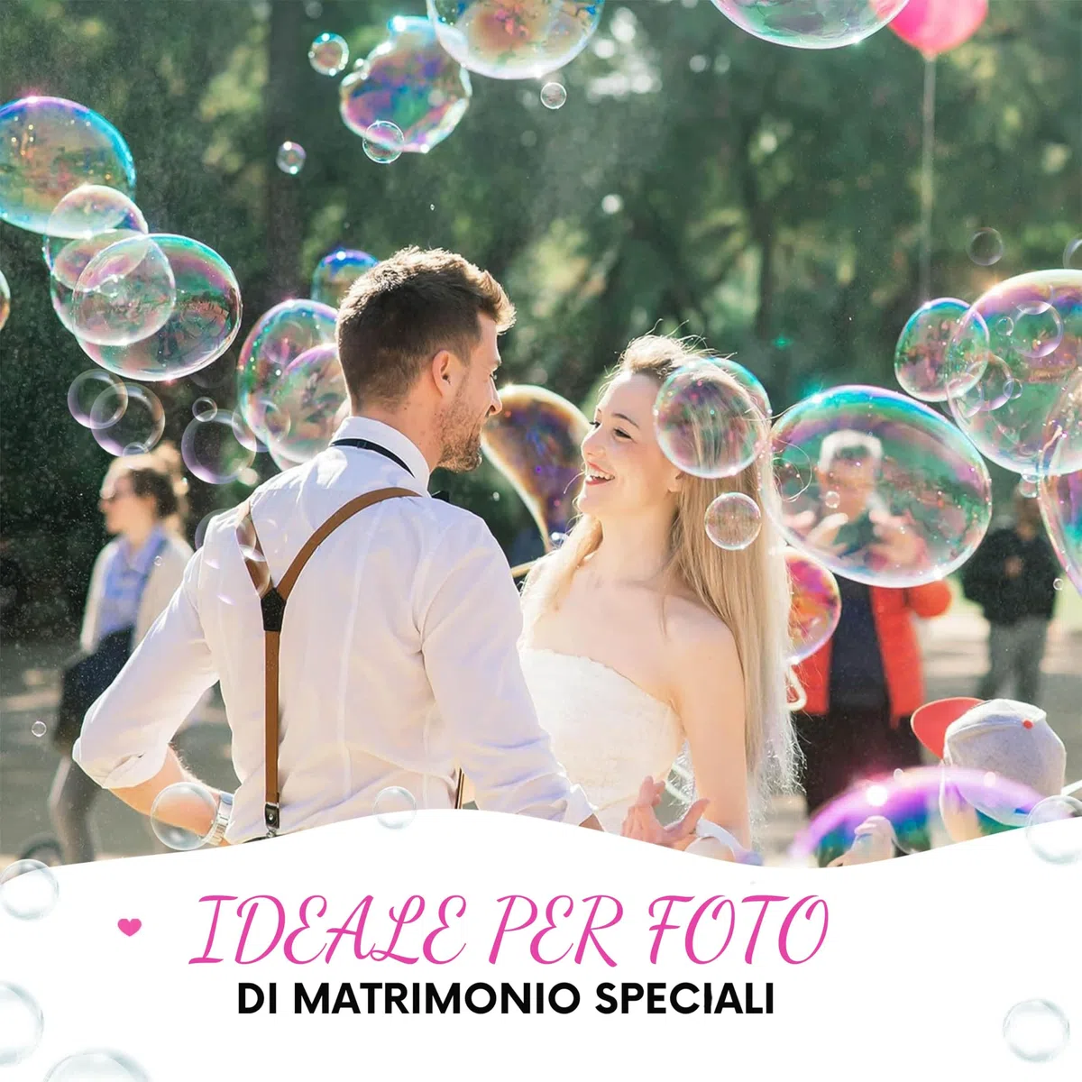 EinsSein 96x Bolle di sapone matrimonio Vetro d’amore Box bianco wedding bubbles sposi nozze festa compleanno battesimo decorazioni tavolo regalo