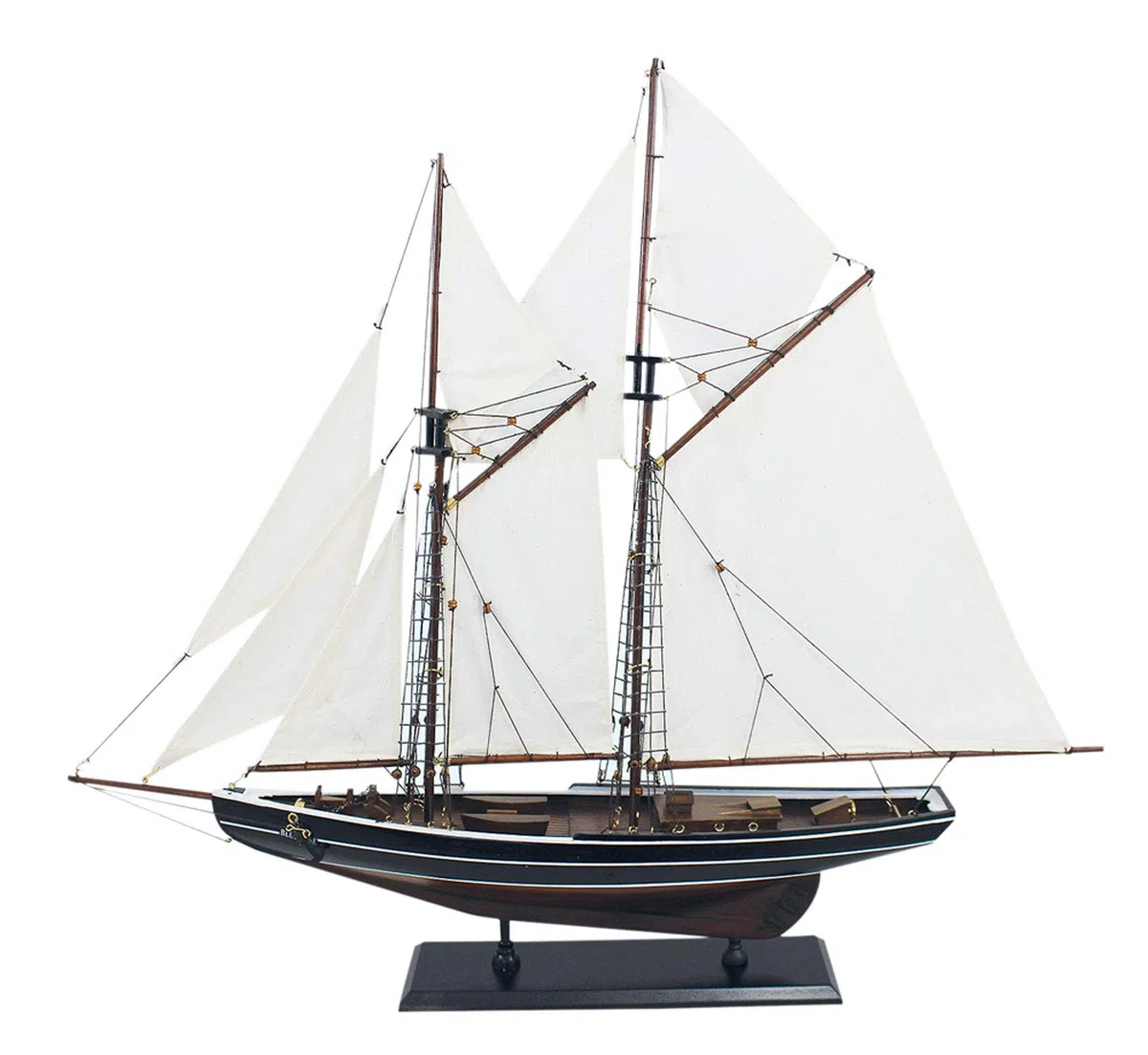 Antica 2000 Nave a vela modello a due piani in legno bluenose canadese