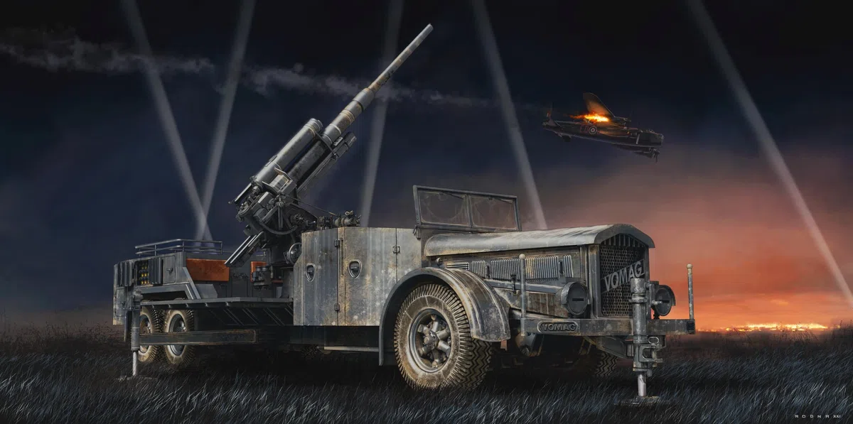 Das werk - flak da 8,8 cm su un vomag 1/35 - das werk dw35024