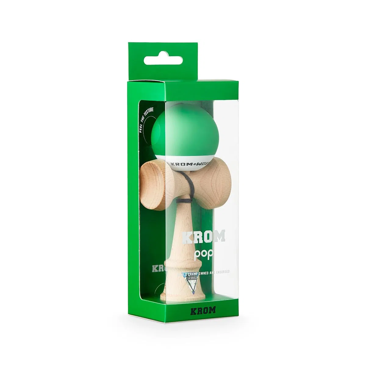 KROM Kendama Gioco - Pop Verde Scuro - Abilità Cognitive migliorate - Equilibrio, riflessi e creatività migliorati - Modello Kendama PRO Fatto per Principianti e Professionisti