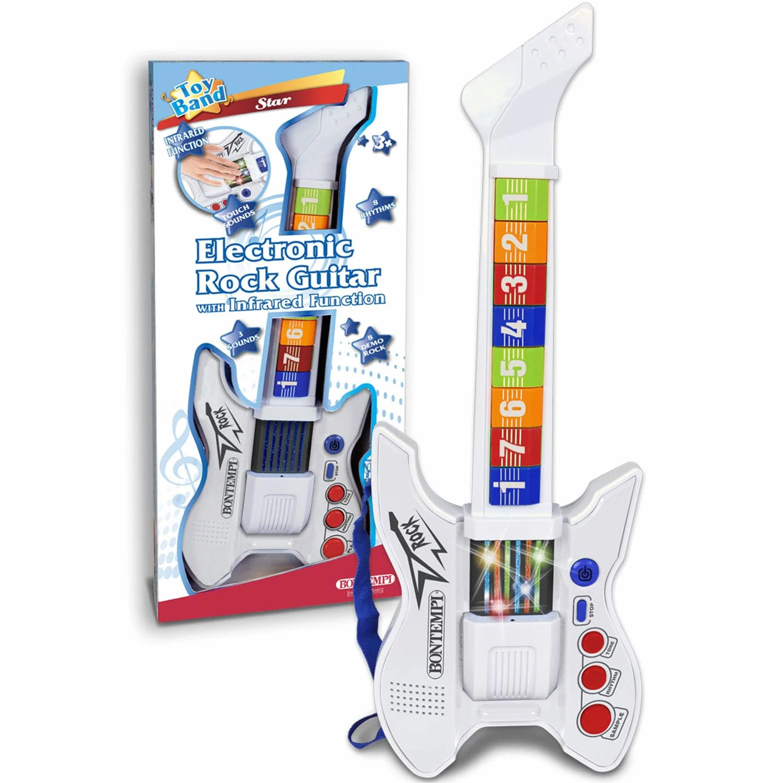 Bontempi | InfraGroove - Chitarra Rock ad Infrarossi per Suoni Fantastici e Ritmi Innovativi, Bianca