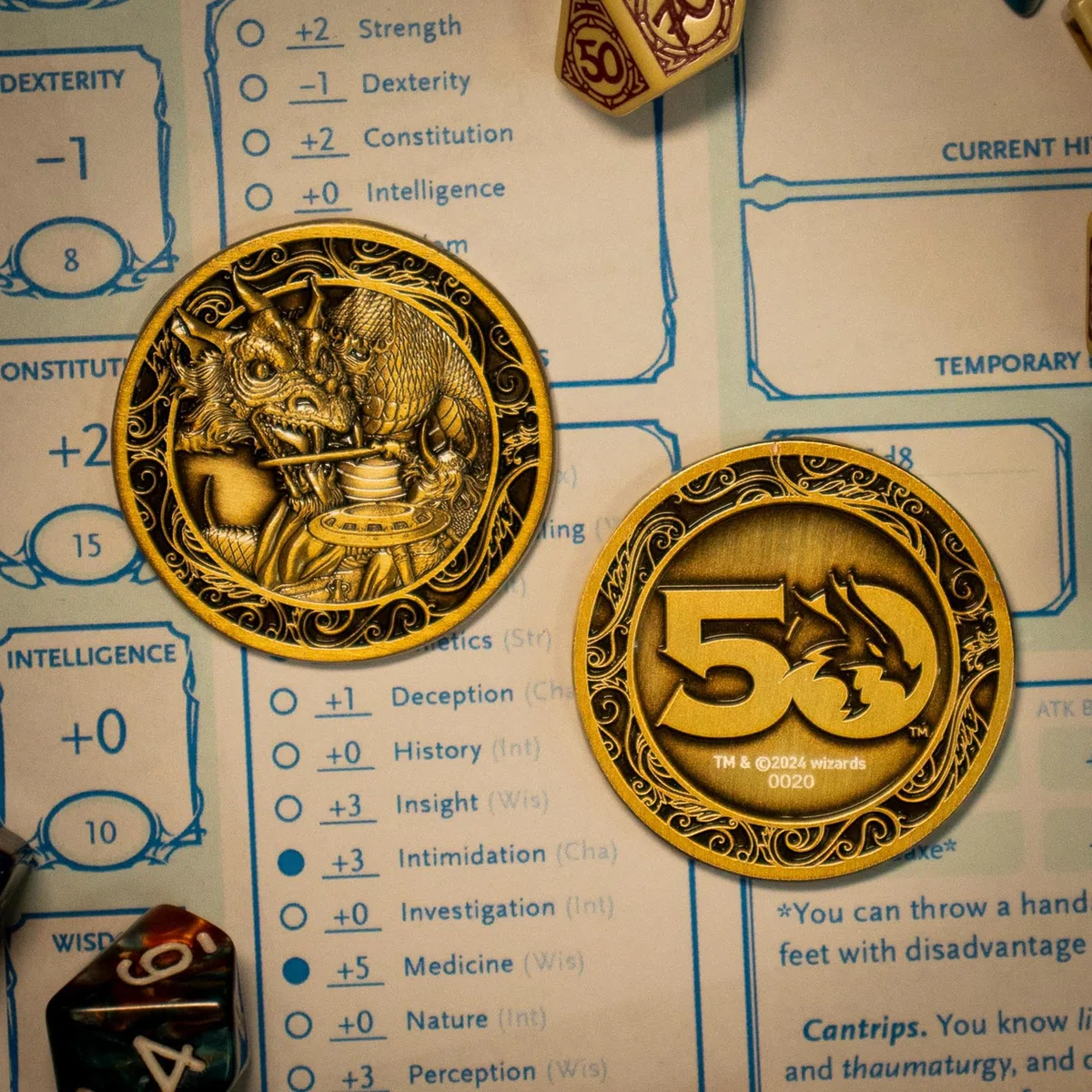 Moneta da collezione 50° anniversario Dungeons & Dragons edizione limitata copertina originale 1983 regalo ufficiale D&D Fantasy