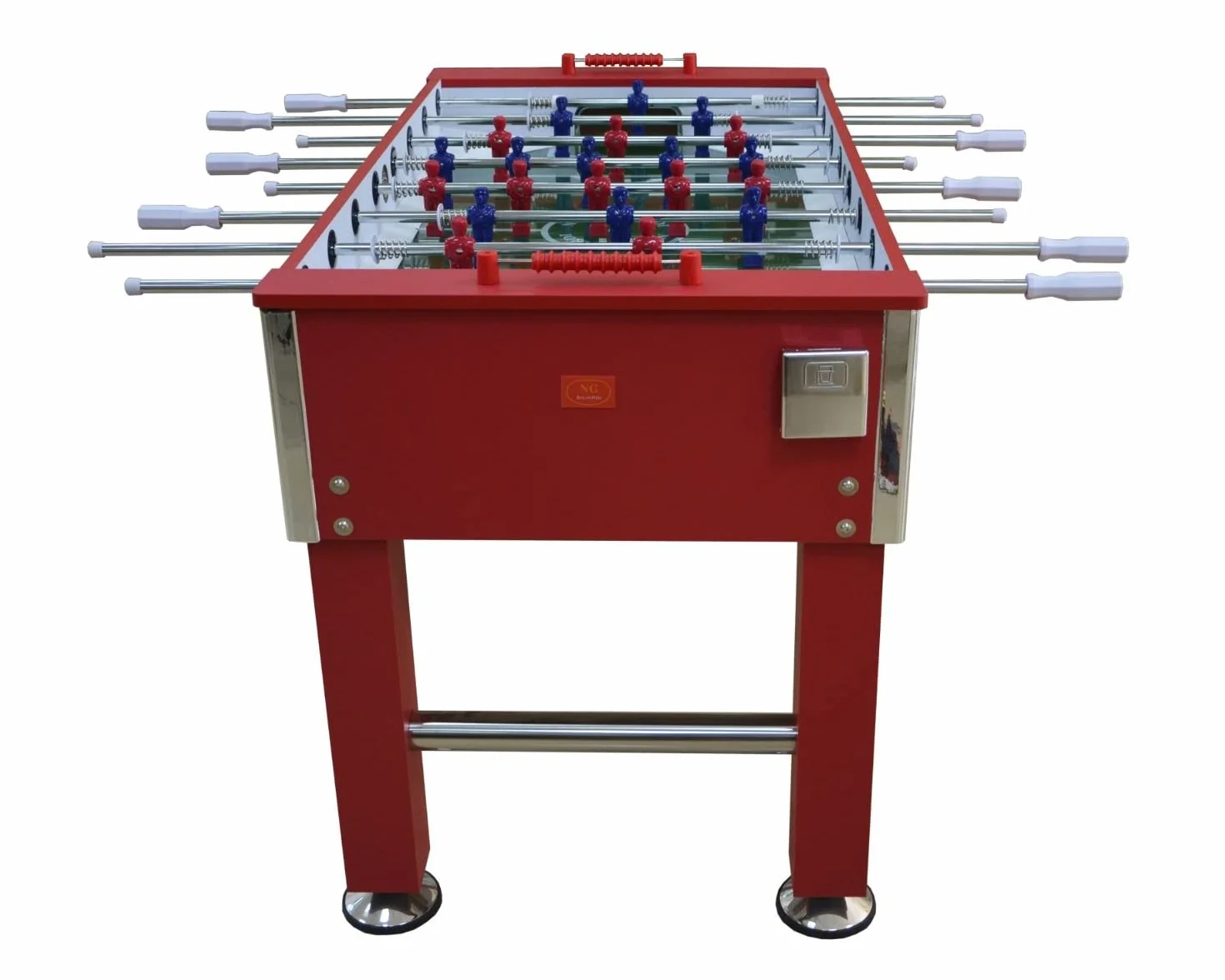 NG Biliardi Biliardino Calcio Balilla Andromeda Rosso - Piano in Vetro - Regolamentare +10 Palline