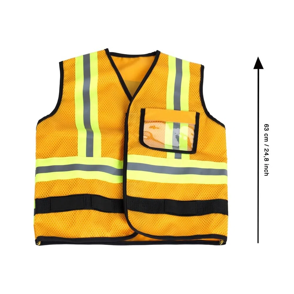 Theo Klein 3224 CAT® gilet da operaio edile, Con casco, guanti, occhiali e protezione per l’udito, Gilet di protezione per bambini da 3 a 6 anni, Giocattolo per bambini a partire da 3 anni