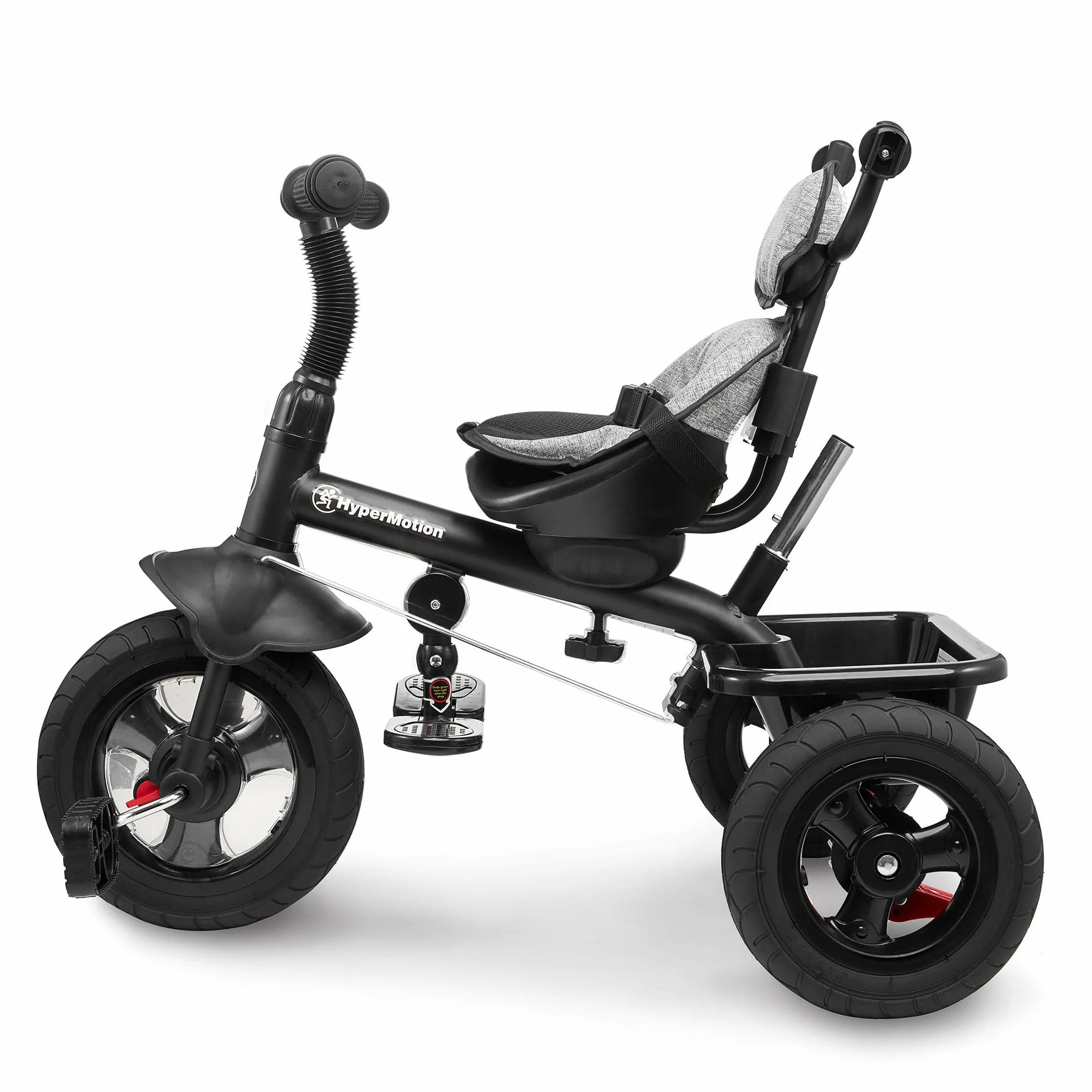 HyperMotion Triciclo Pieghevole per Bambini 1-4 Anni con Manubrio per Genitori - Bicicletta Evolutiva fino a 20kg - Monopattino Bambino Regolabile con Struttura Ergonomica, Grigio