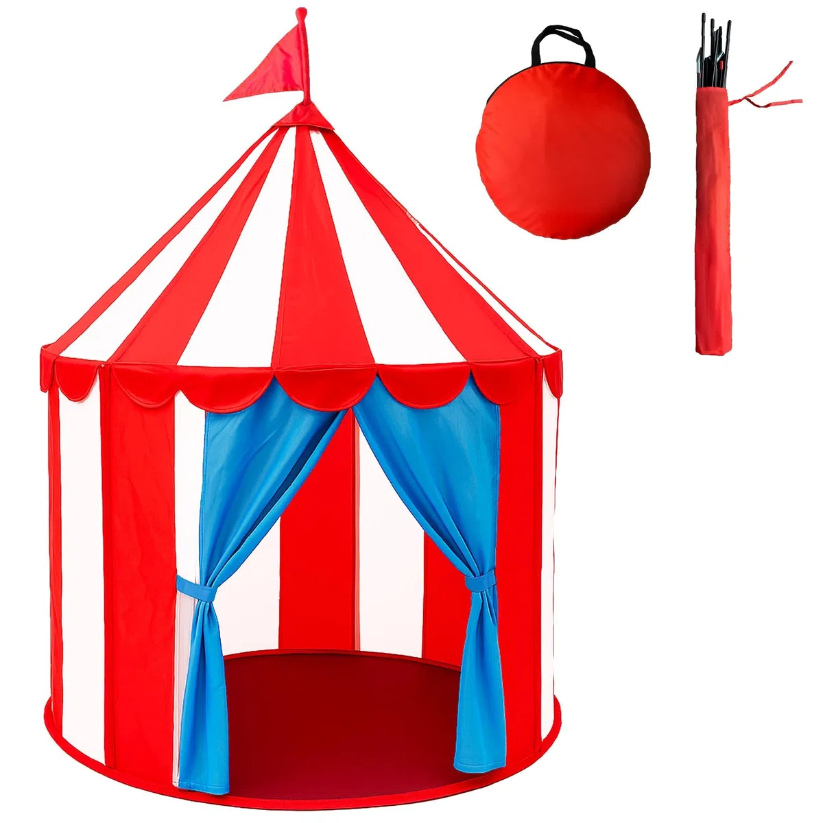 Tenda Pop Up a forma di Circo per Bambini, Casetta Recinto da Interno, Altezza 150 cm