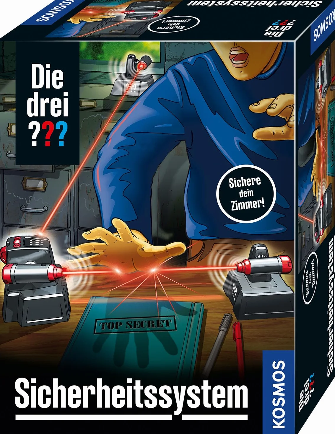 Kosmos Die DREI Sistema di Sicurezza 632489, Sistema di Allarme con Tecnologia LED, Set di Giocattoli da Detective per Bambini a Partire dagli 8 Anni, Sicuro la Tua Camera da Letto, Gadget, Regalo,