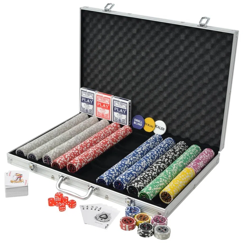 vidaXL Set Gioco Poker 1000 Chips Fiches Laser Valigetta Alluminio