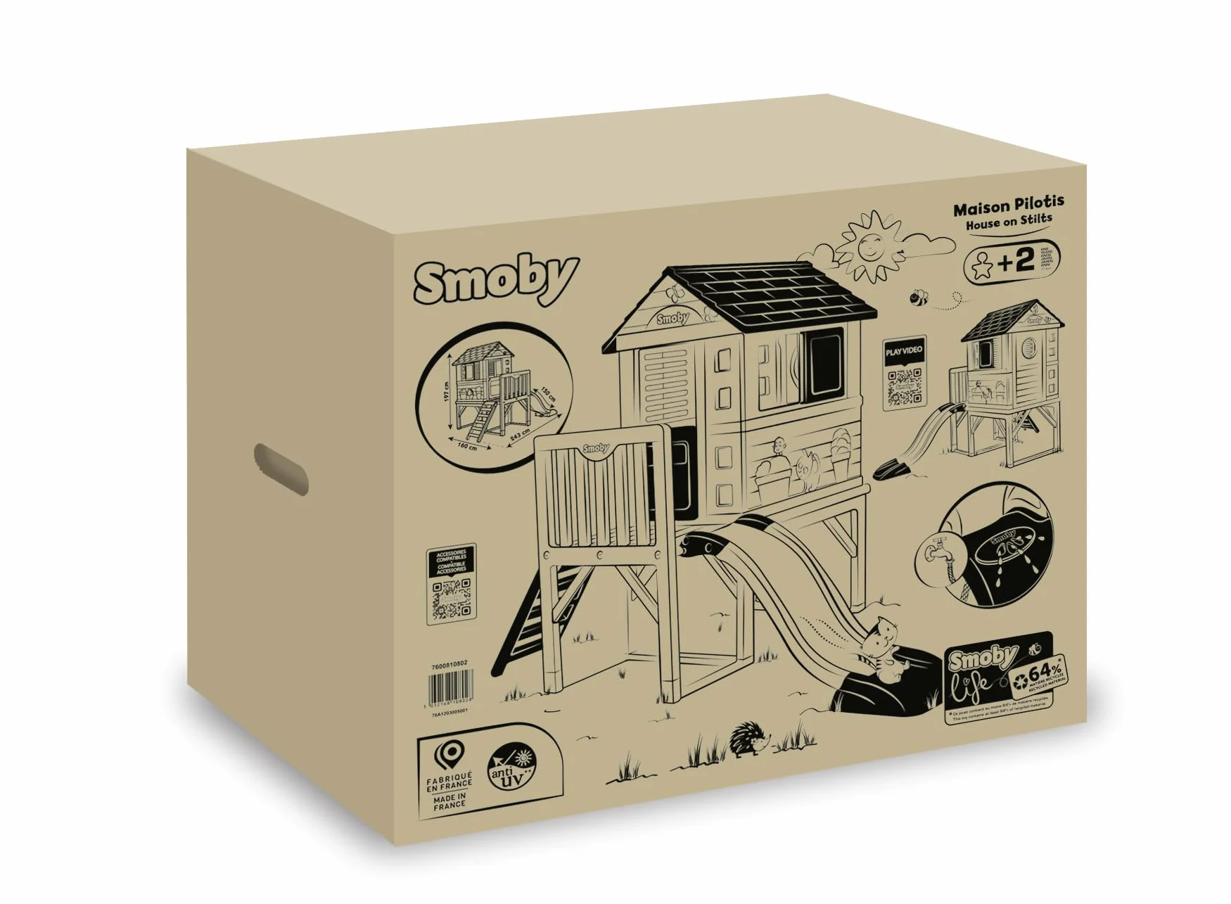 Smoby Life Casetta Palafitta 70 cm 98x110x127 cm dai 2 anni
