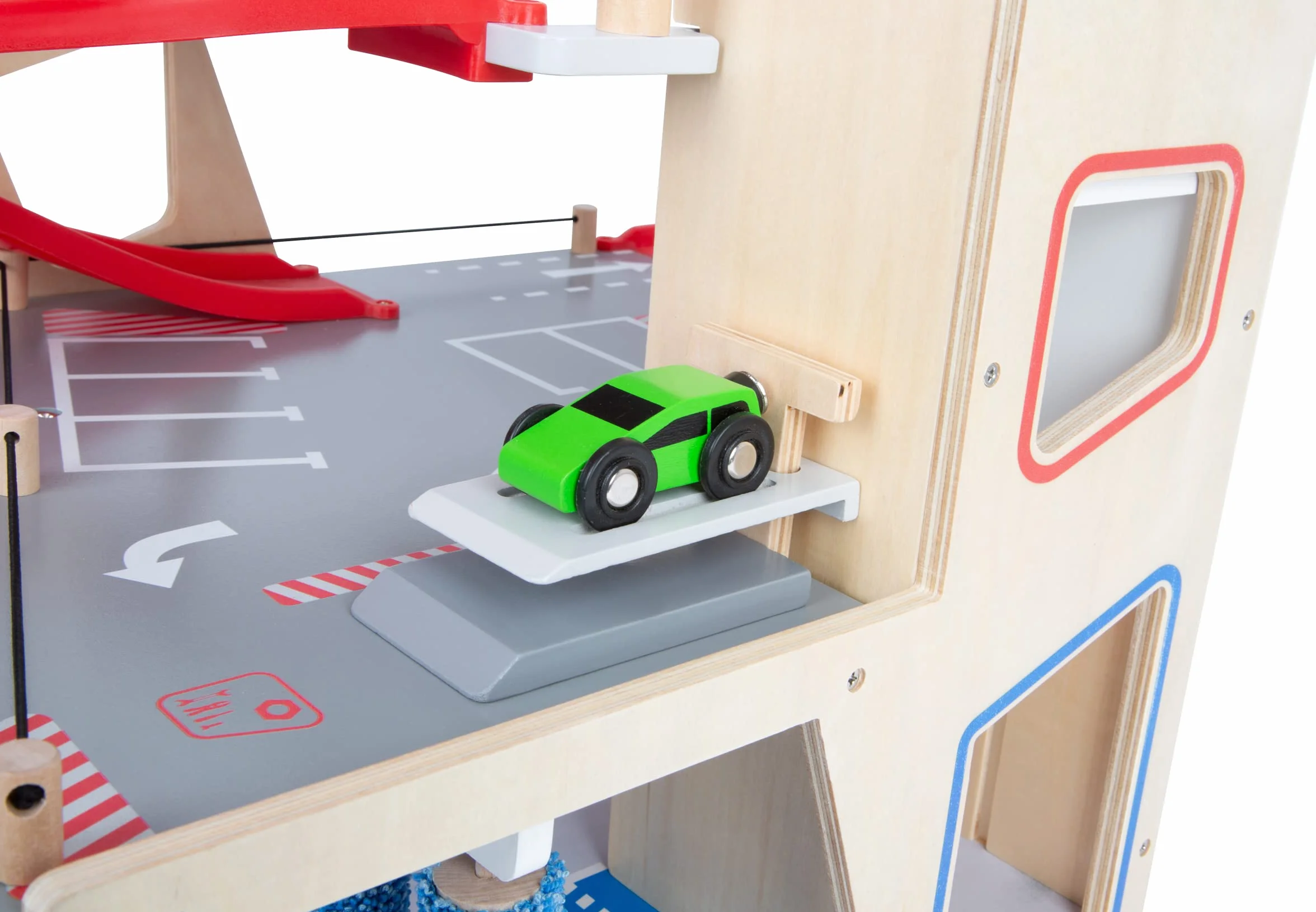 small foot Autosilo Premium, su tre piani con rampa, incl. 2 auto, parcheggio in legno per bambini, 11676