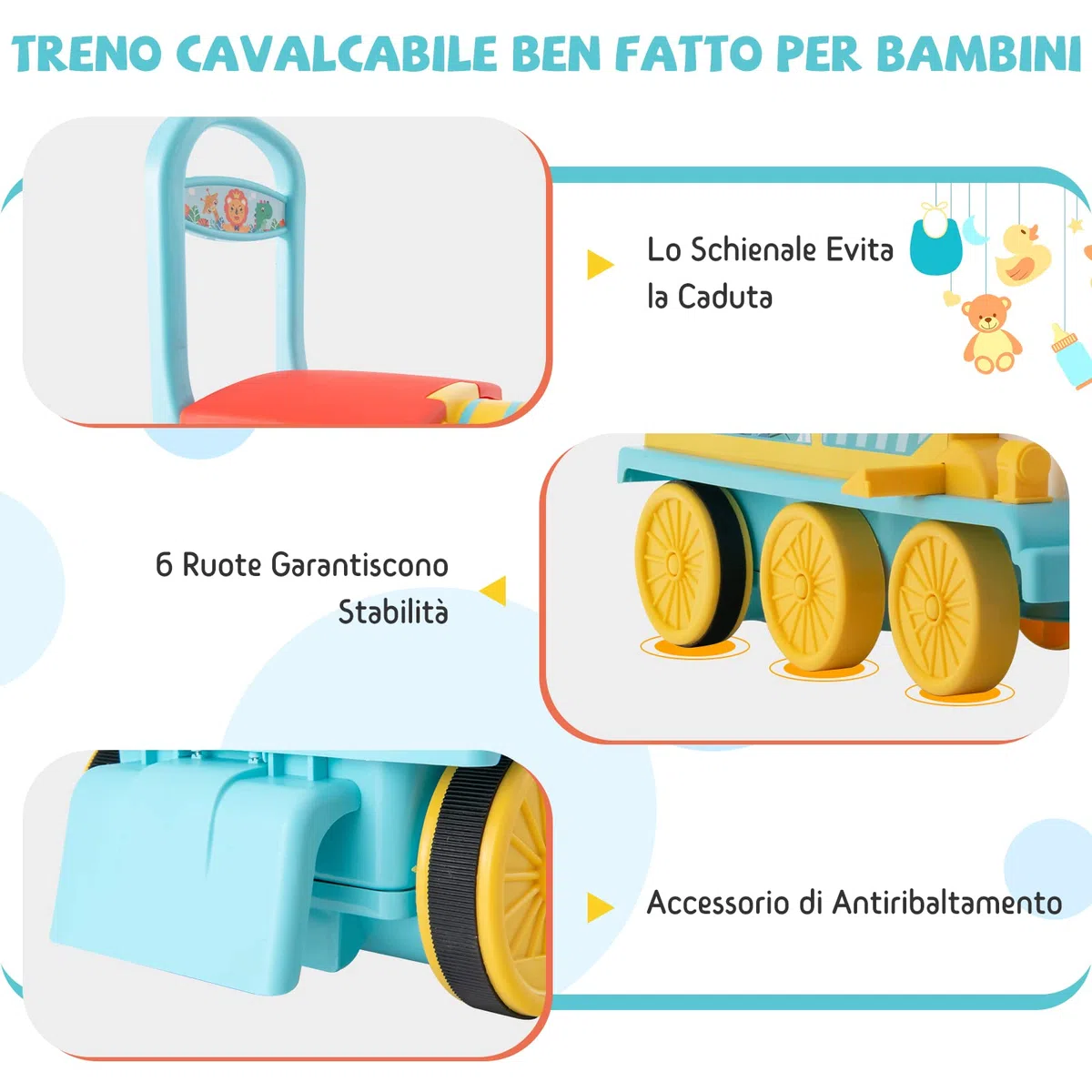 COSTWAY Trenino Elettrico per Bambini, Treno Giocattolo con 16 Pezzi di Binari, con Luci e Suoni, Scatola di Stoccaggio, Regalo per Bambini Anni 3+ (Blu)