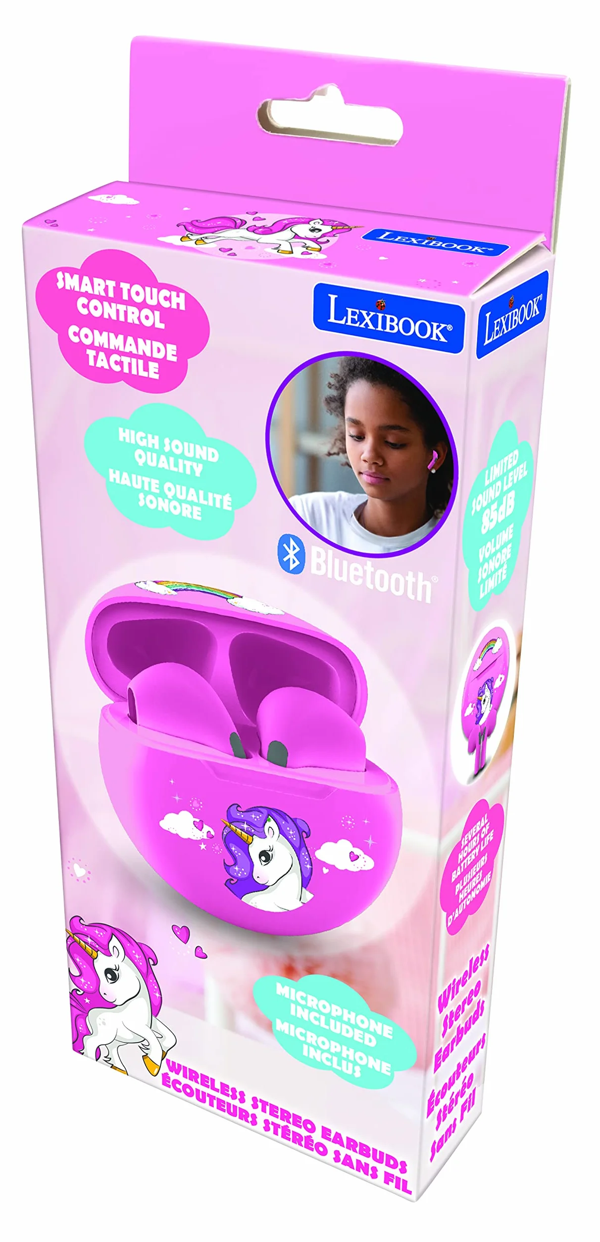 Lexibook, Unicorno, Cuffie wireless, Bluetooth con Microfono e Pulsante di controllo, Batteria Ricaricabile a Lunga Durata, HPBT05UNI