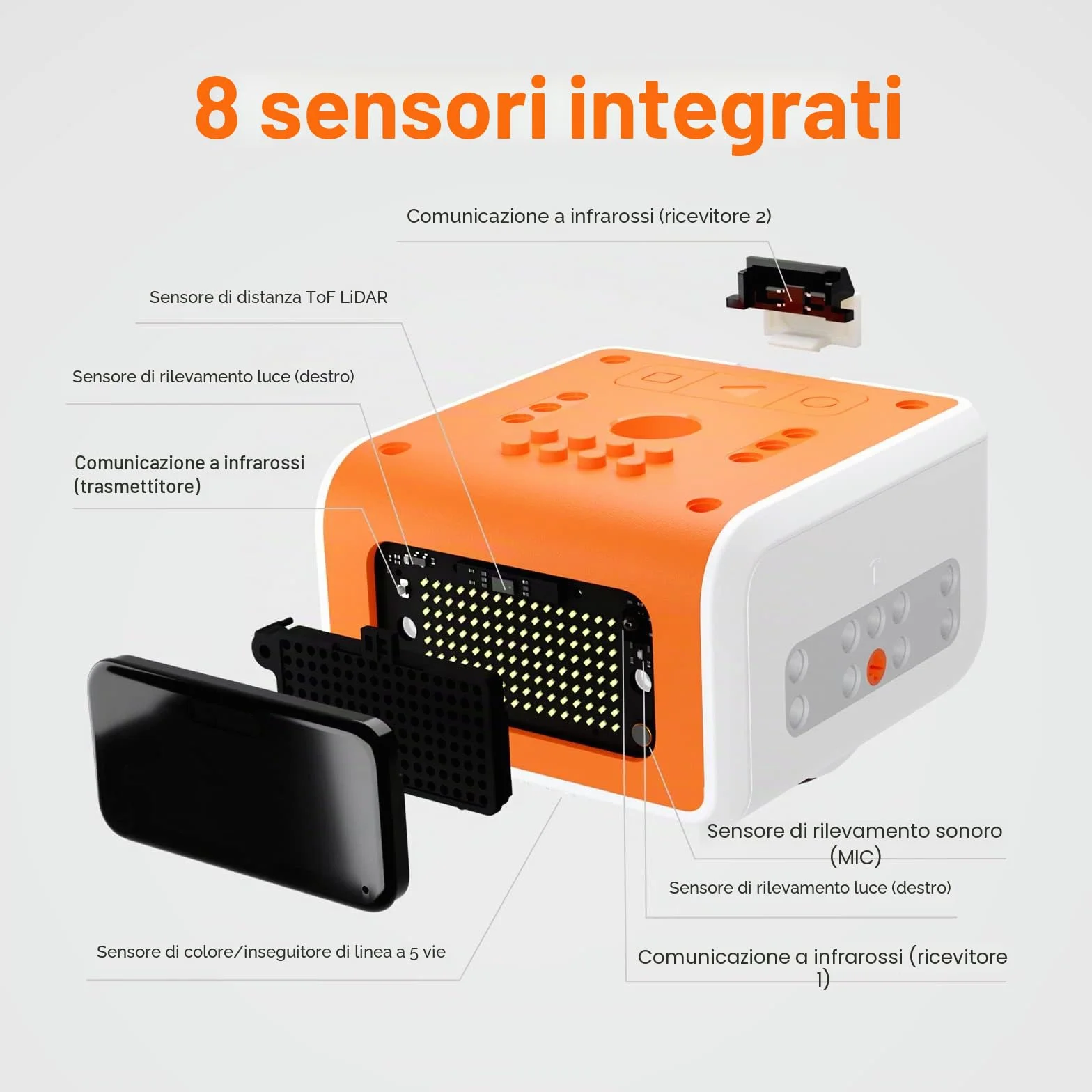 VinciBot - Robot programmabile per bambini 8-12 anni, kit Scratch & Python, programmazione elettronica, robot educativo STEM