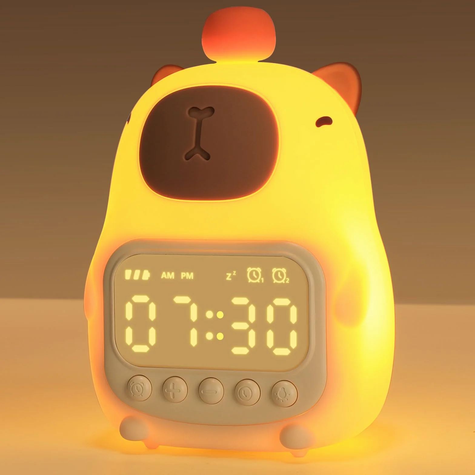 YISSVIC Sveglia per Bambini con 2 Sveglie, Regolazione Volume, Funzione Snooze, 5 Suonerie, Luci Notturne Sveglia Ricaricabile 1800 mAh