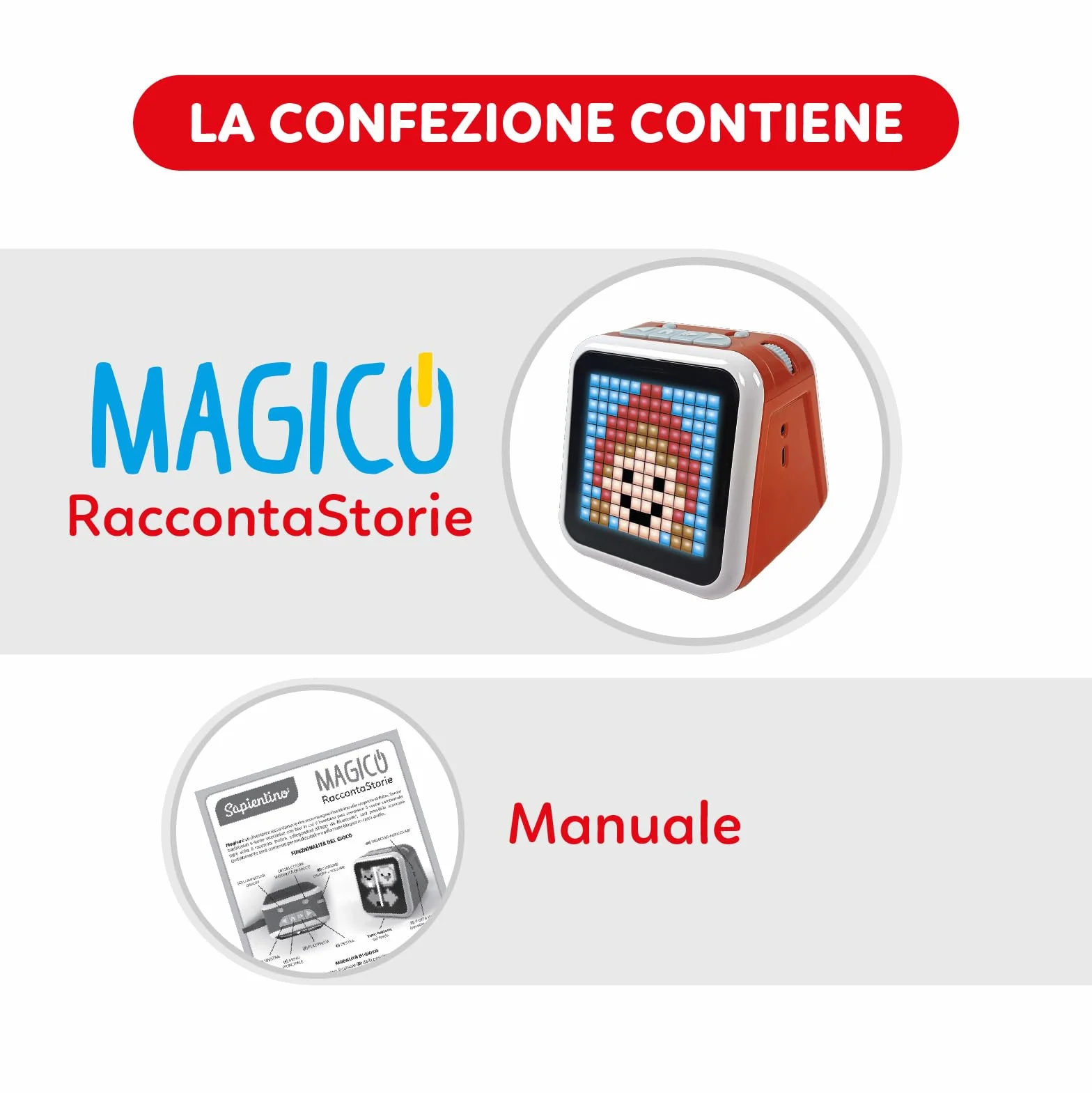 Clementoni Sapientino - Magico Raccontastorie per Bambini 3-8 Anni, con 40 Storie Illustrate in Pixel Art Interattive e Personalizzabili, 3 Modalità di Gioco e 2+ Ore di Racconti Scaricabili, 17729