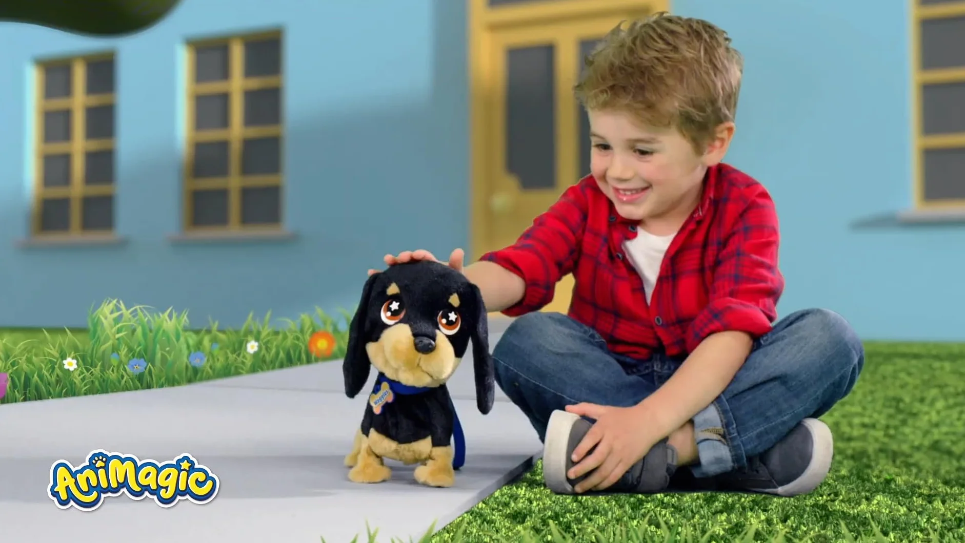 Animagic Waggles, Peluche Cane Bassotto Interattivo Dai 2 Anni in Su, Cane Giocattolo Che Cammina e Abbaia, Il Vostro Nuovo Amico Animale che Va Ovunque con Voi
