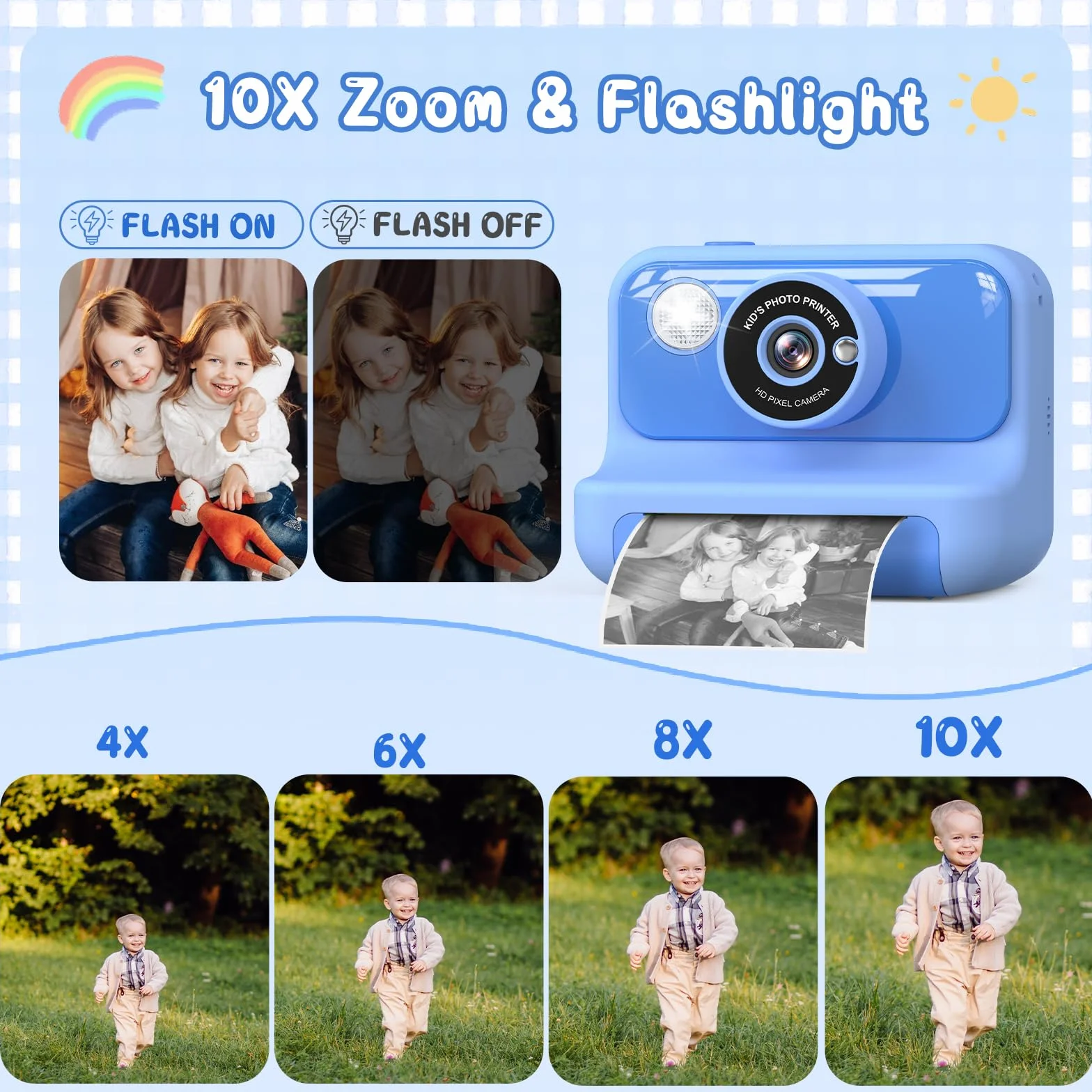 Hangrui Macchina Fotografica Bambini Istantanea, 2,4 Pollici Fotocamera Istantanea Bambini con 32G Scheda,20MP/1080P Fotocamera Digitale,Giocattolo Regalo per Ragazze Ragazzi dai 3-10 Anni-Blu