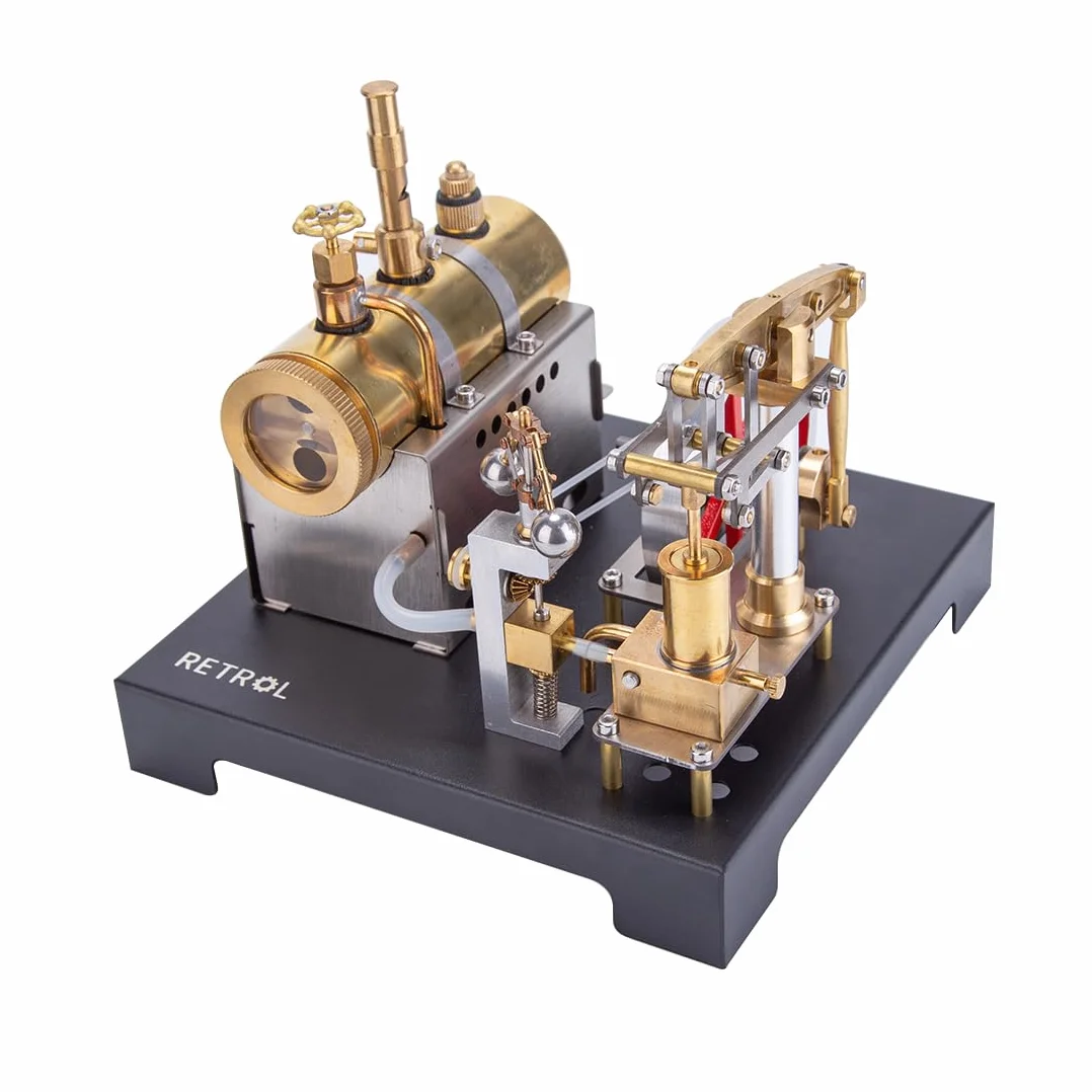 SE-01 Kit modello motore a vapore Stirling, kit motore a vapore in metallo, fascio stazionario modello motore Stirling, assemblaggio meccanico fai da te generatore Stirling Kit scientifico regalo per